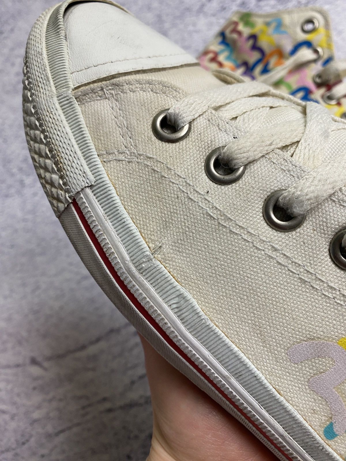 Evisu × Vintage Vintage Evisu Rainbow Repeat Logo Shoes High Top Sneakers Size US 9 / EU 42 - 16 Thumbnail
