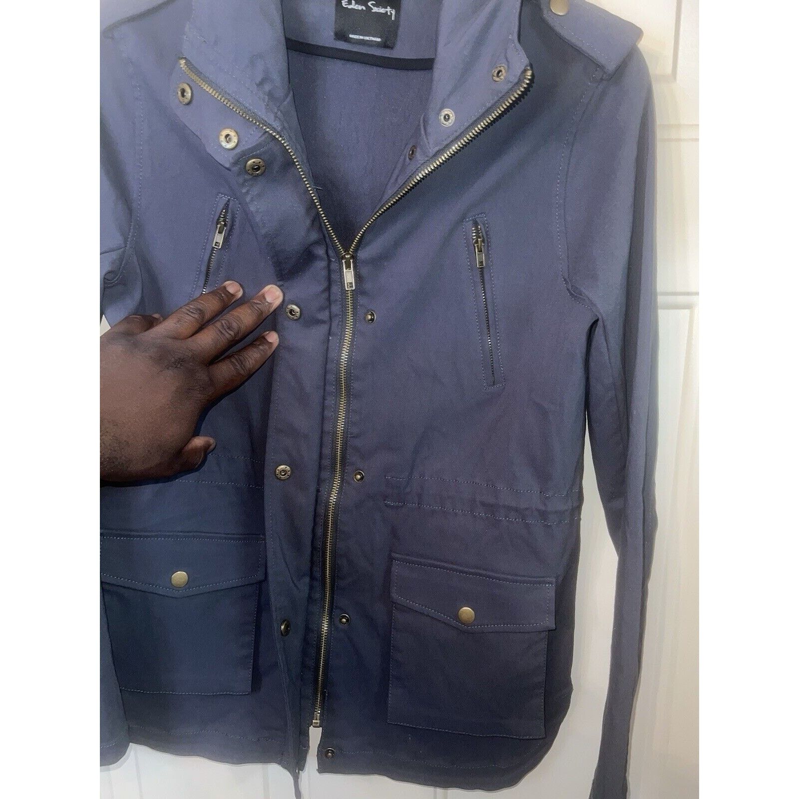 & Other Stories Eden Society Women’s Cargo Jacket Holly Hood Navy Blue Small Size S / US 4 / IT 40 - 5 Thumbnail