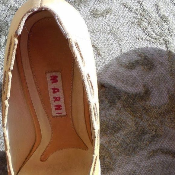 Marni MARNI Cutout Leather Pumps Nude Pointed Toe Platform Heels S Size US 5 / IT 35 - 2 Thumbnail