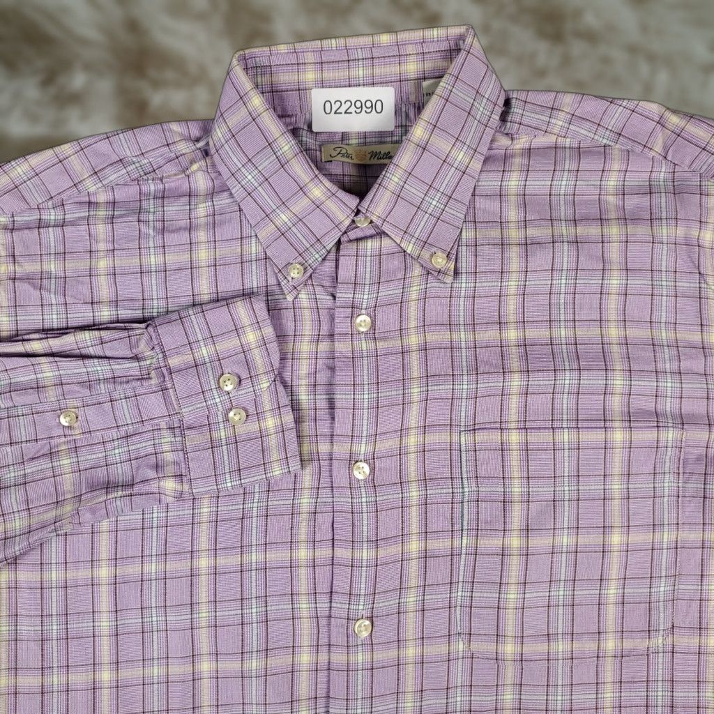 Peter Millar Peter Millar Button-Up Shirt Mens Medium Purple Plaid Long Sleeve Casual Size US M / EU 48-50 / 2 - 1 Thumbnail
