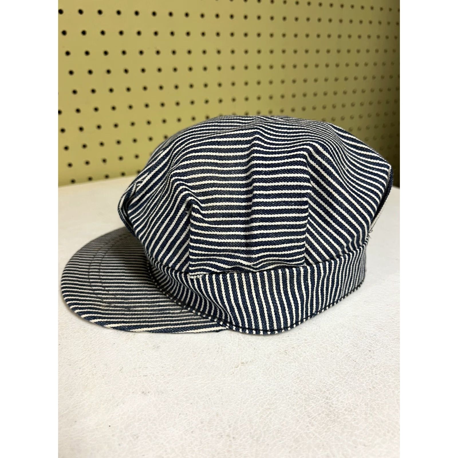 Vintage VINTAGE United Hatter Cap & Millery Hat Conductor Ball Train Striped Denim Cotton Blue Small Unisex Adults Men Women Cap & Millery Conductor Hat Size ONE SIZE - 5 Thumbnail