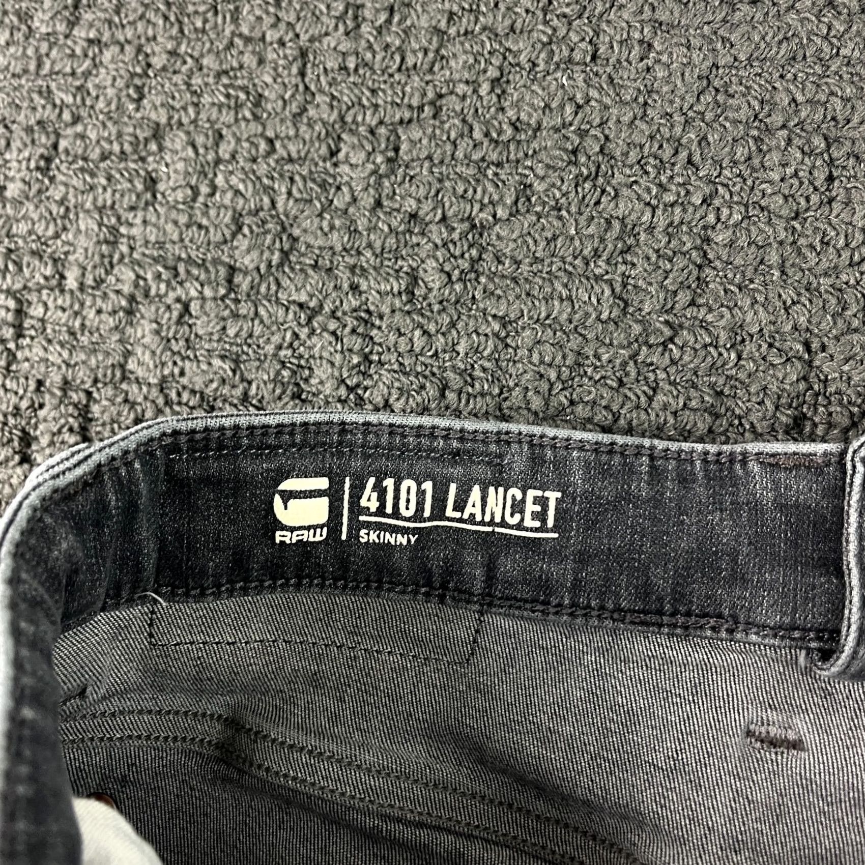 G-Star G-Star Raw Jeans Slim 33x34 Mens Black Denim Stretch Skinny 4101 Lancet Hip Hop Jeans Size US 33 - 4 Thumbnail