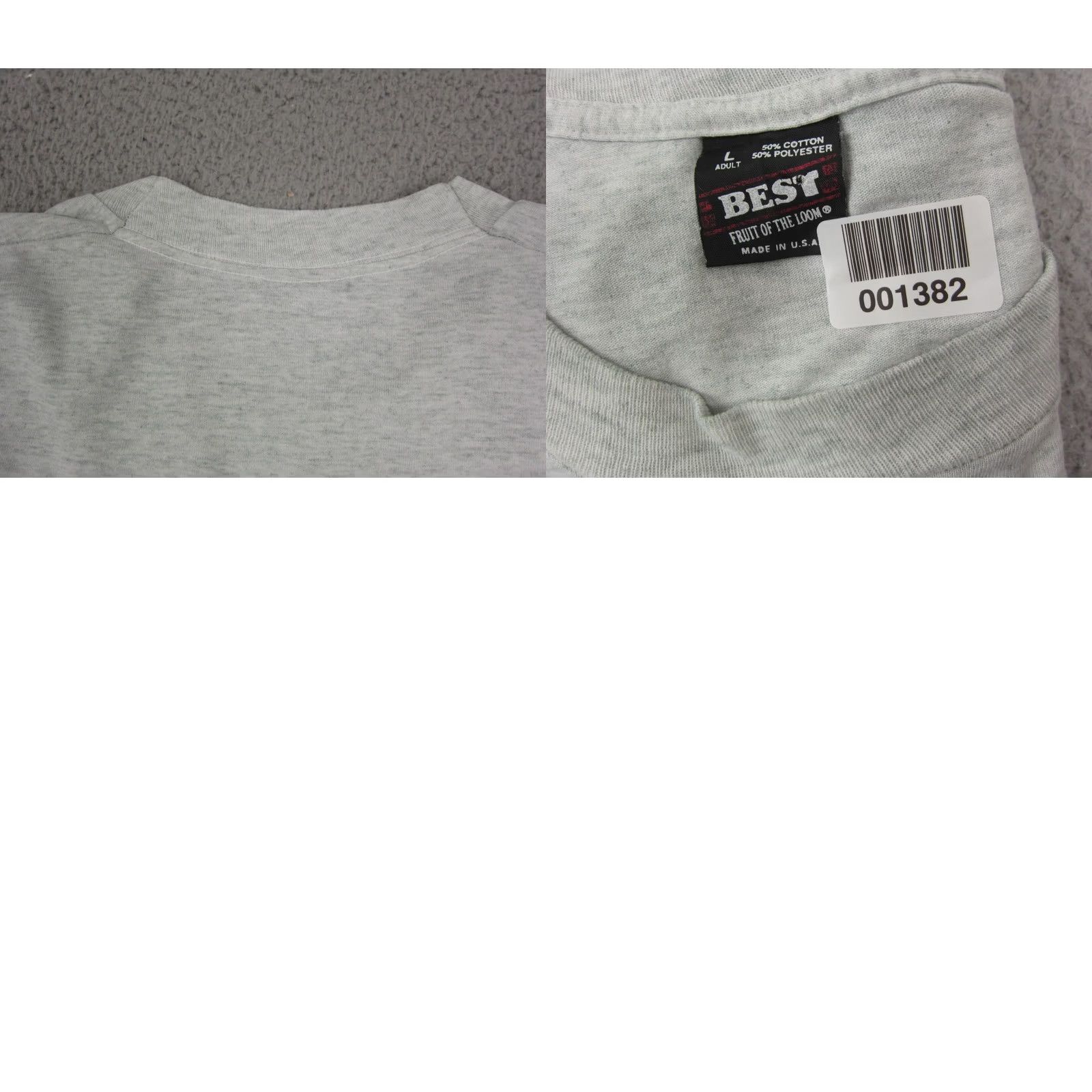 Fruit Of The Loom VIntage Helping Hands Shirt Adult Large Gray Iowa Share Made in USA 80s 90s Size US L / EU 52-54 / 3 - 9 Thumbnail