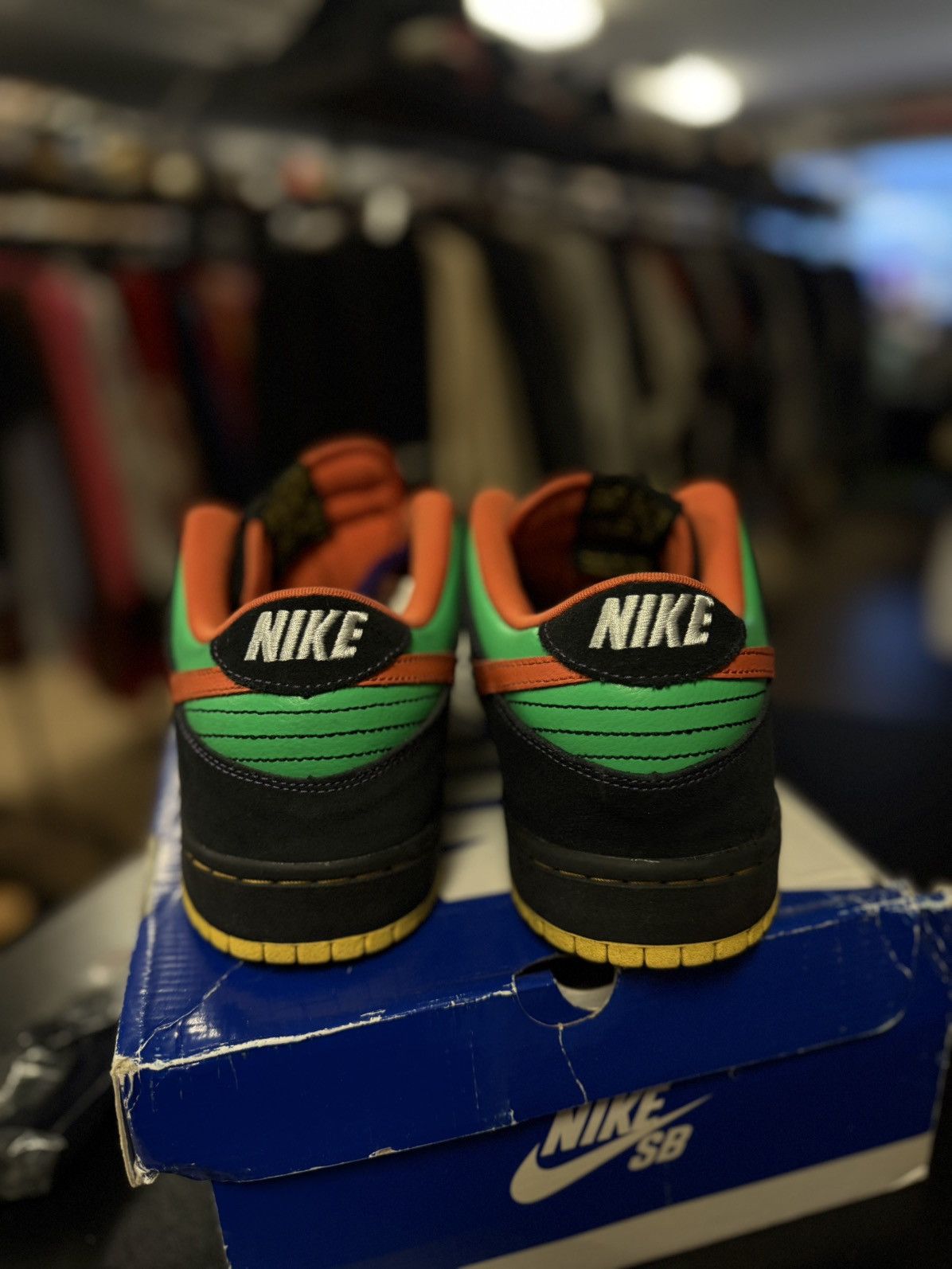 Nike Size 11 - Nike Dunk SB Low Green Spark Hoop Orange Halloween Size US 11 / EU 44 - 12 Thumbnail
