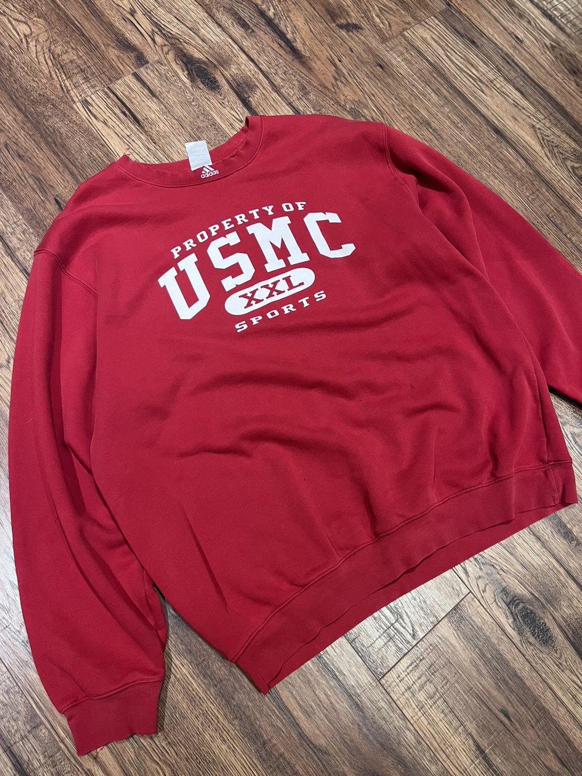 Adidas Vintage Adidas USMC XXL Sports Graphic Baggy Oversized Crew Size US XL / EU 56 / 4 - 1 Thumbnail