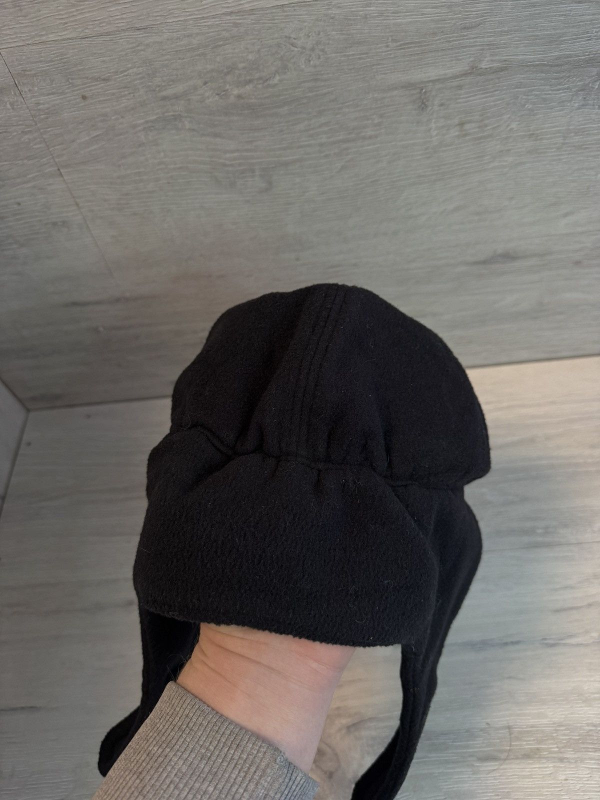 Nike 90s Vintage Nike Fleece Hat Cap Trapper Uschanka Black Size ONE SIZE - 4 Thumbnail
