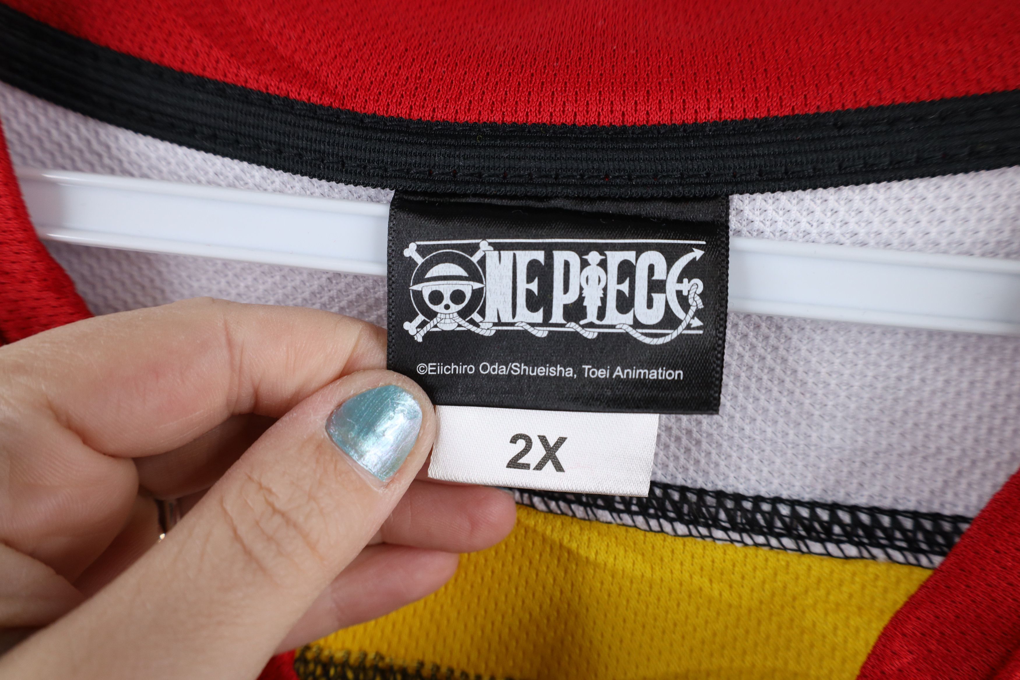 Vintage One Piece Manga Luffy Hockey Jersey Skull Black