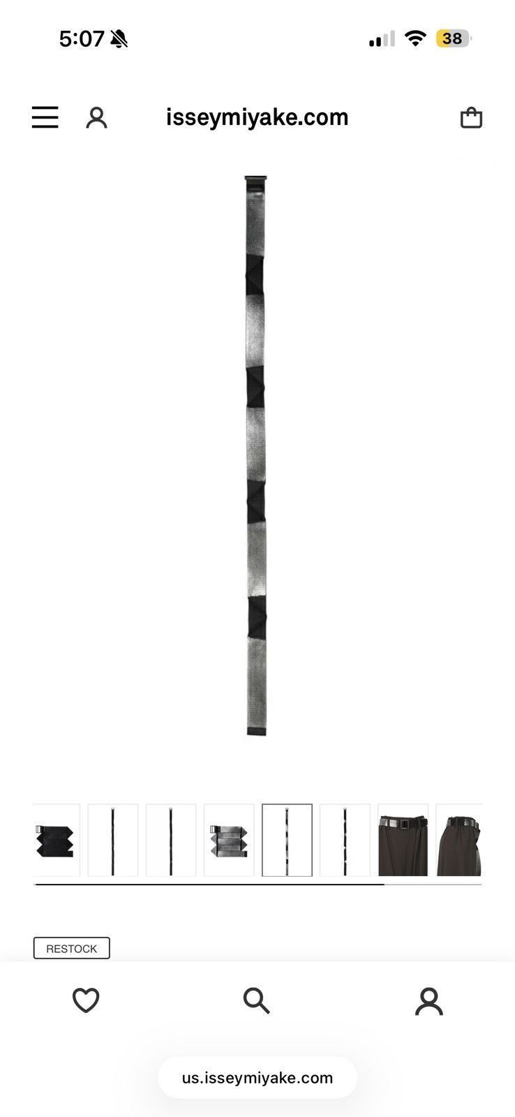 Issey Miyake 132.5 Standard Black/Silver Belt
