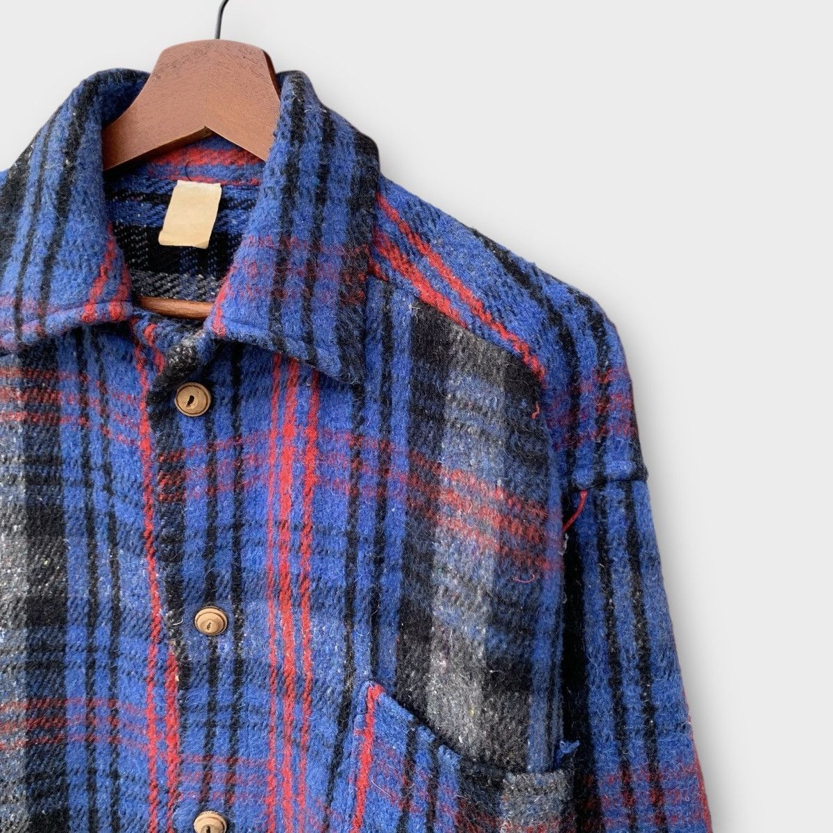Vintage VINTAGE 90s PLAID BLANKET WOOL FLANNEL BUTTON UP Size US L / EU 52-54 / 3 - 5 Thumbnail