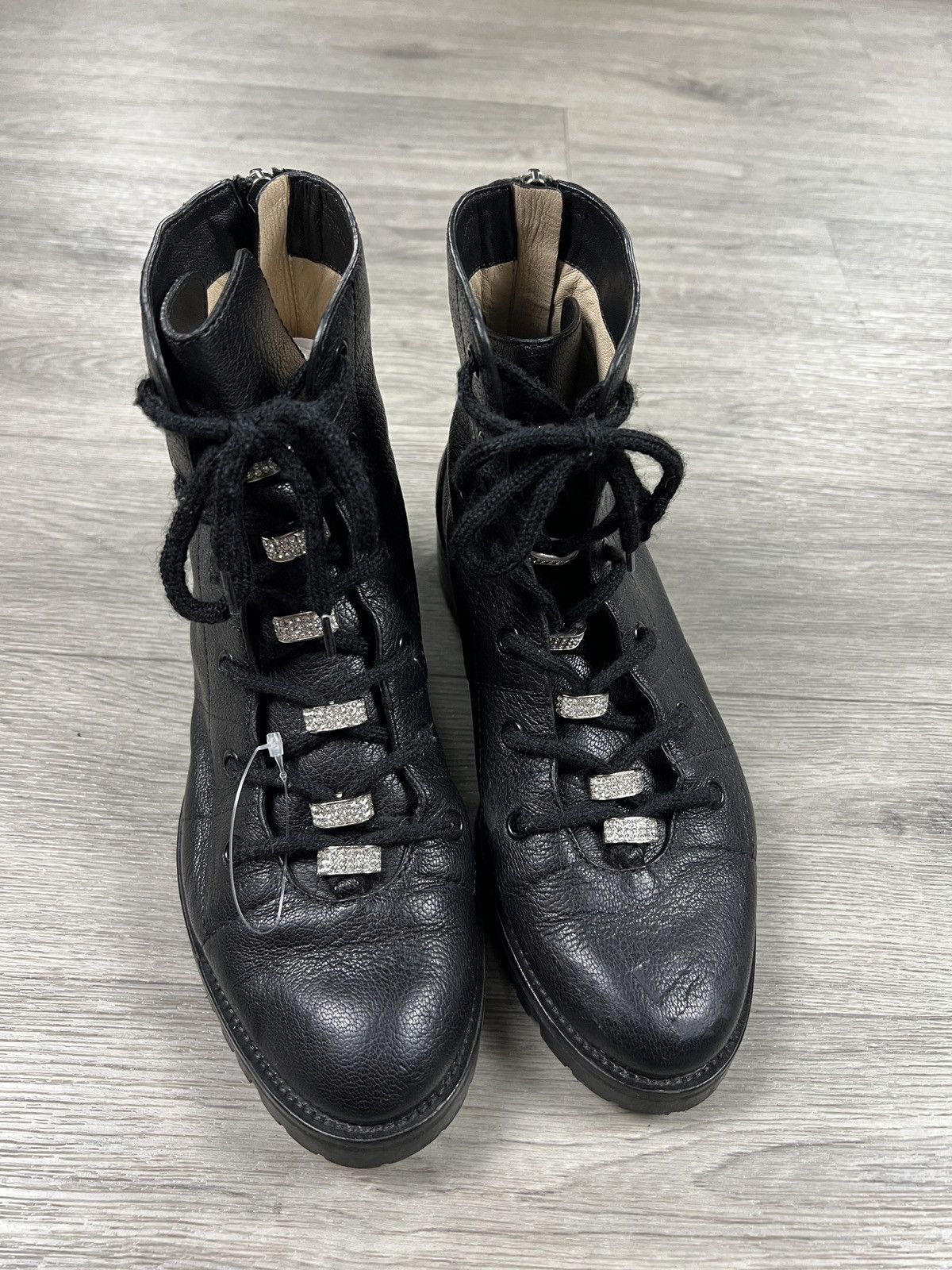 Jimmy Choo JIMMY CHOO Bren Crystal Embellished Lace-up Combat Boots Size US 7 / IT 37 - 10 Thumbnail