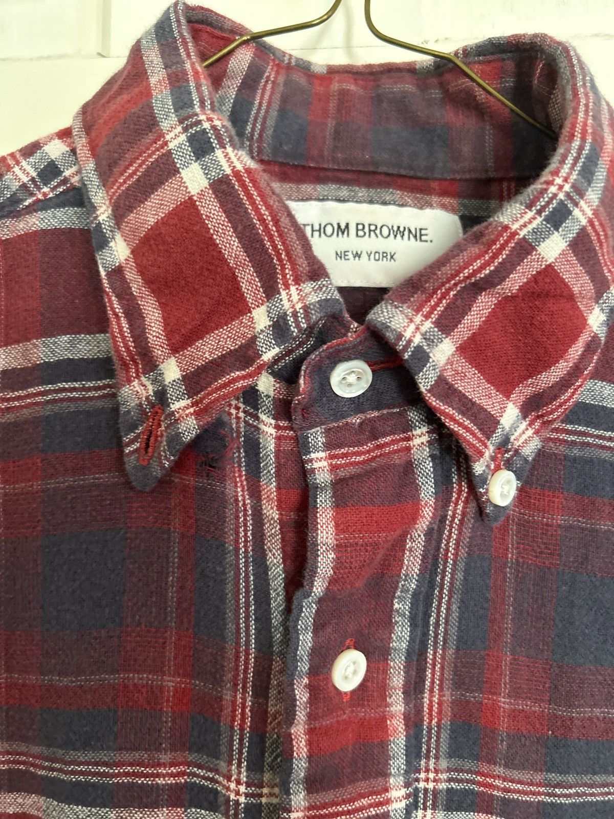 Thom Browne Lightweight Plaid Flannel Button Down Shirt Size US XS / EU 42 / 0 - 2 Thumbnail