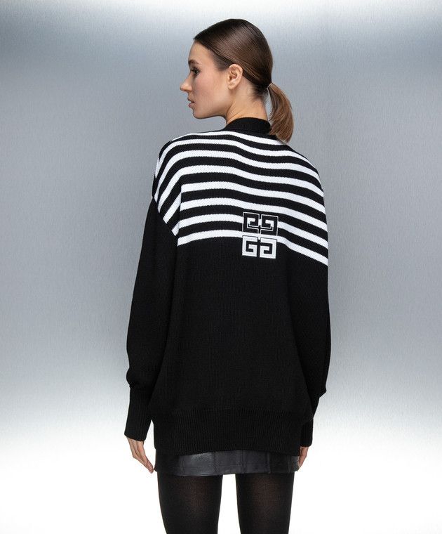 Givenchy o1w1db10325 V-Neck Cardigan in Black/White Size XL / US 12-14 / IT 48-50 - 2 Thumbnail