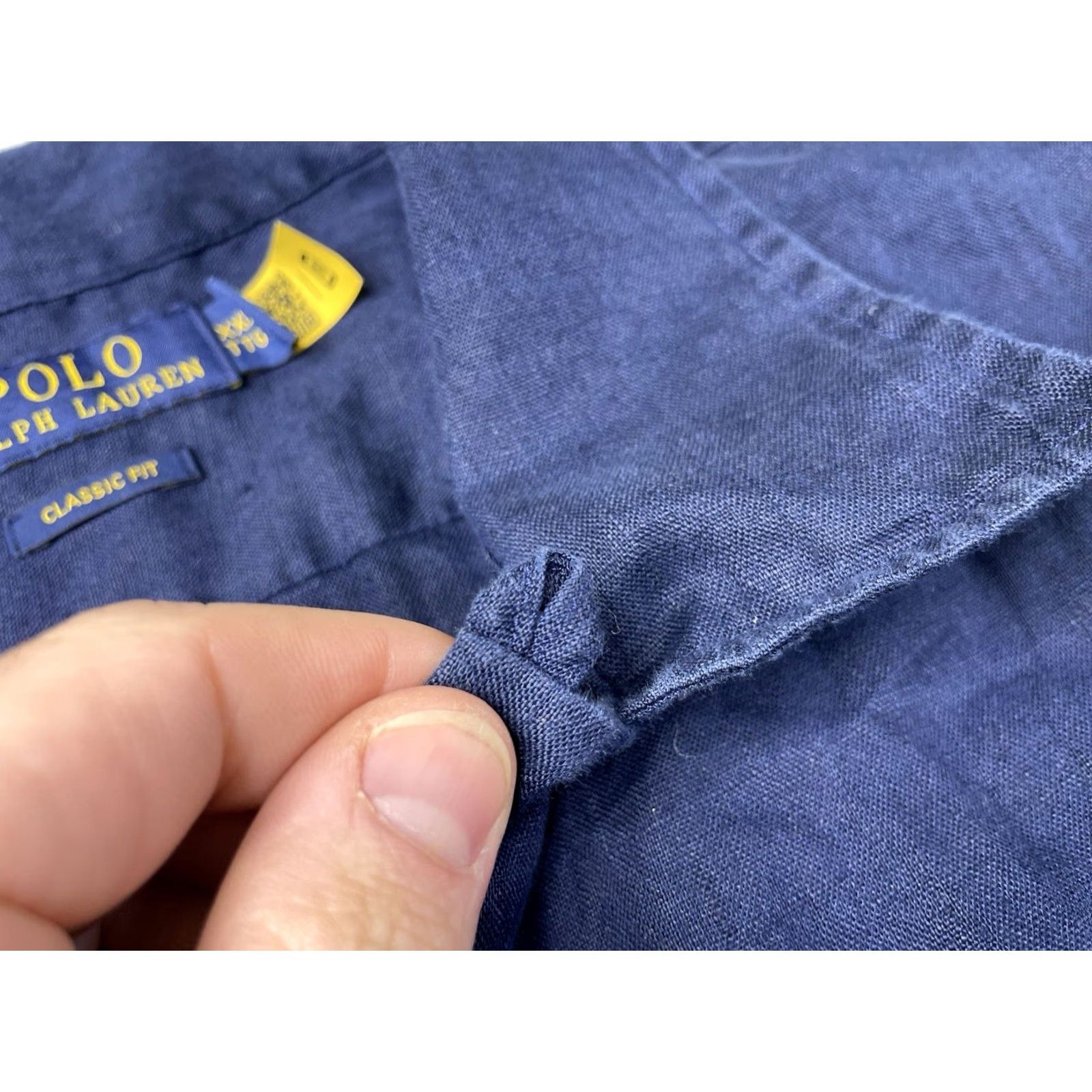 Polo Ralph Lauren Polo Ralph Lauren Shirt Mens XXL Blue Linen Blend Short Sleeve Camp Collar Pony Button-Up Collared Classic Casual Size US XXL / EU 58 / 5 - 3 Thumbnail