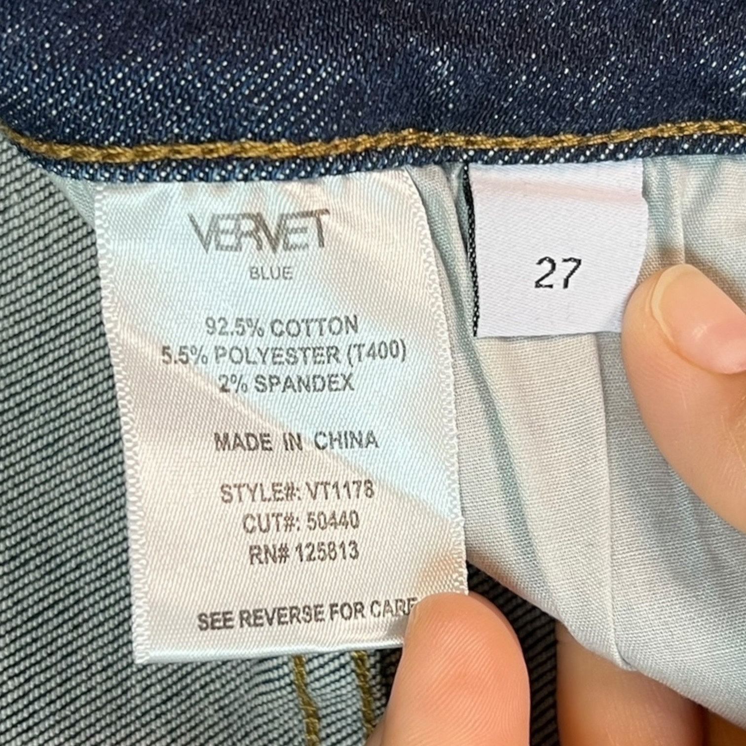 Other Vervet Blue Womens 27 High Rise Slim Distressed Stretch Dark Size 27" / US 4 / IT 40 - 5 Thumbnail
