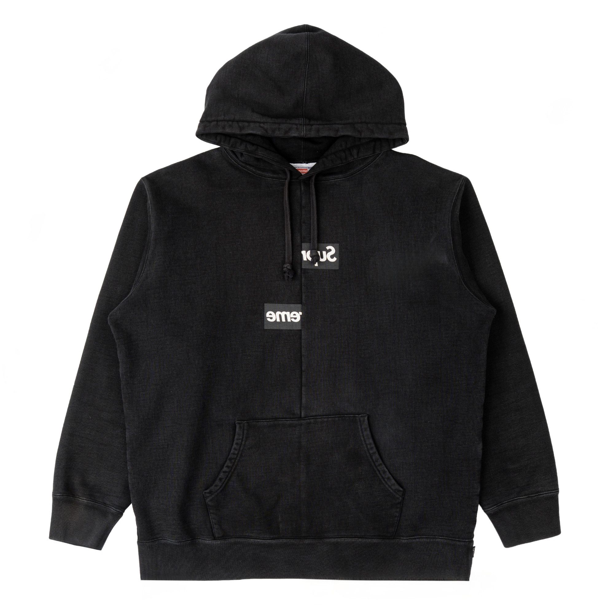 Supreme Supreme CDG SHIRT Split Box Logo Hoodie (Black) | Grailed