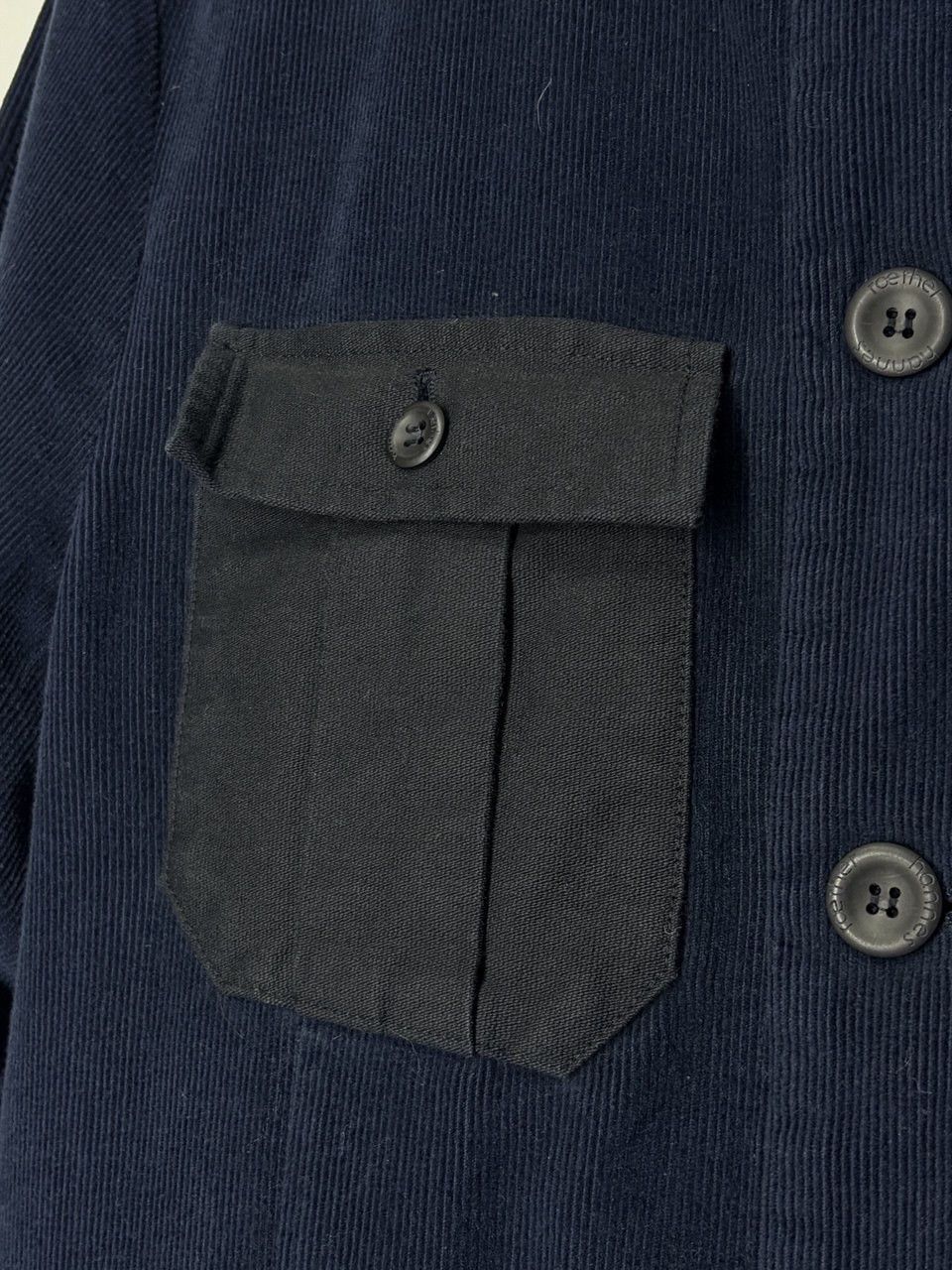 hannes roether Hannes Roether Navy Blue Corduroy Jacket With Black Pockets Size US M / EU 48-50 / 2 - 12 Thumbnail