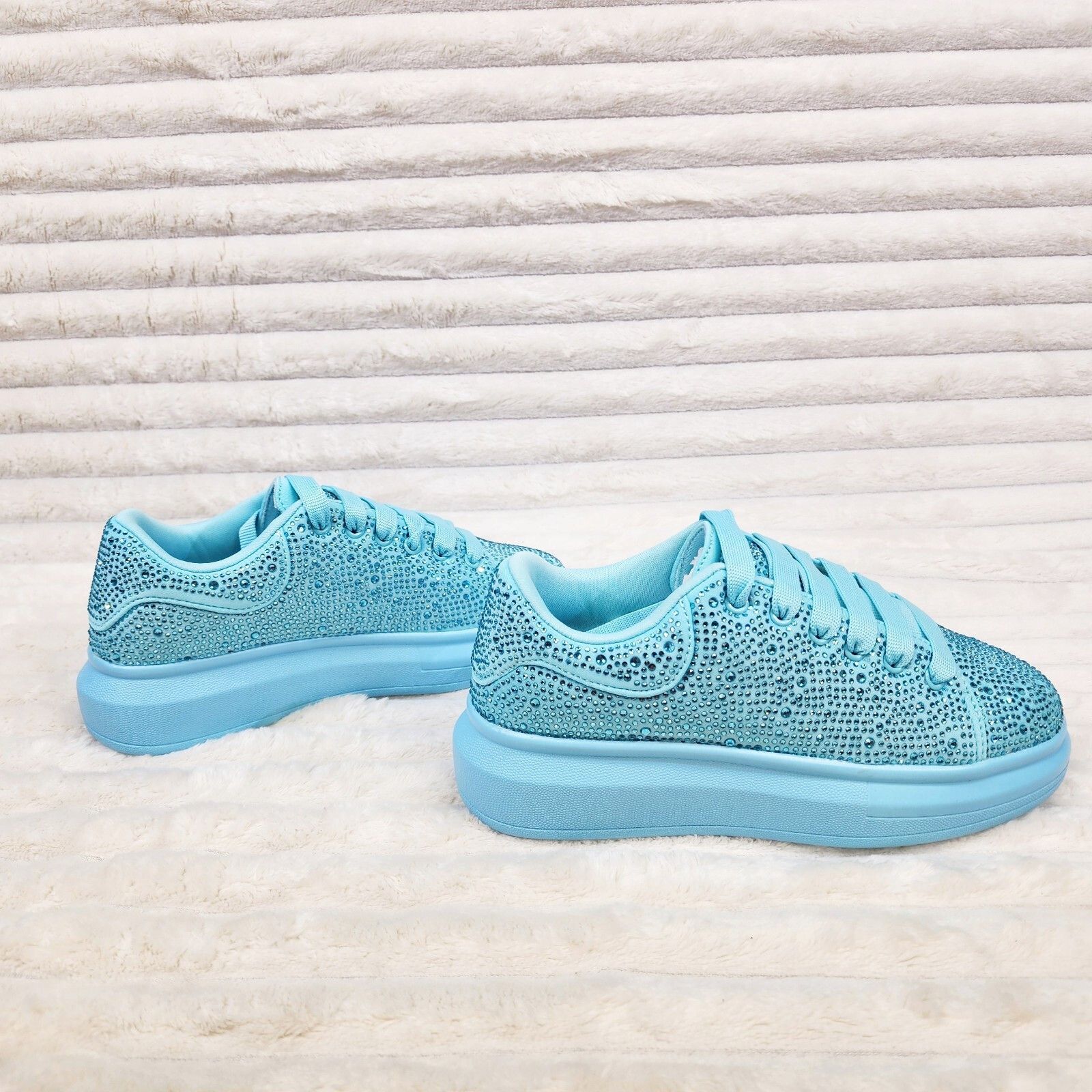 Other Cush Baby Blue Rhinestone Sneakers Tennis Shoes (US Shoe Siz Size US 5 / IT 35 - 4 Thumbnail