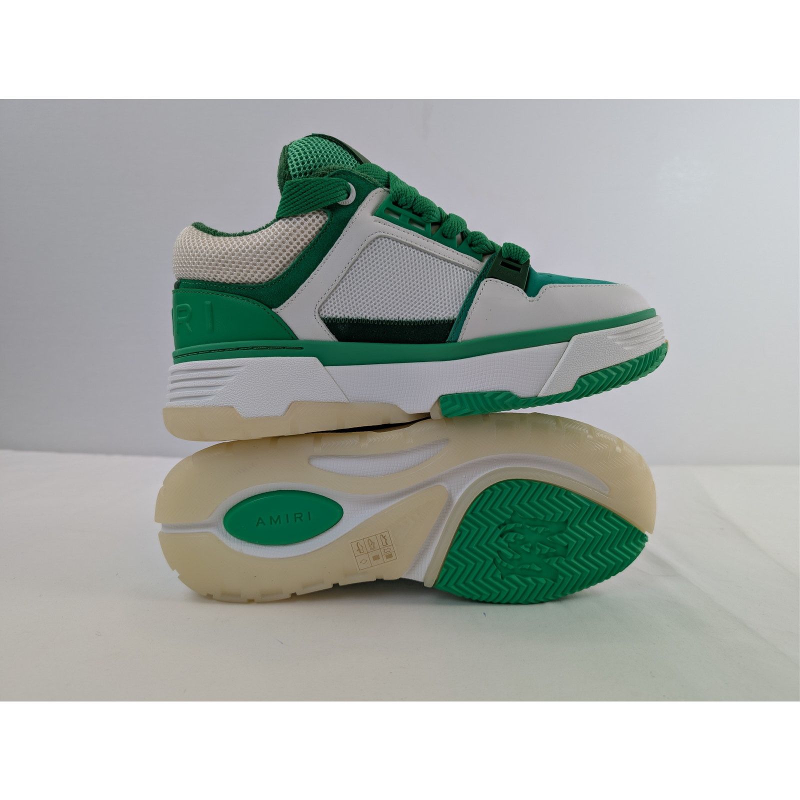 Amiri o1rshd1 Q:2 / MA-1 Low-Top Sneakers in White / Green Size US 9 / EU 42 - 14 Thumbnail