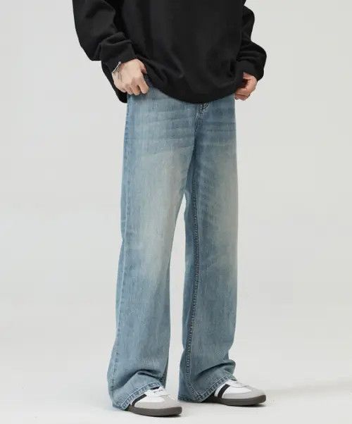 VIBE High street retro American washed scimitar flared jeans y2k Size US 32 / EU 48 - 7 Thumbnail