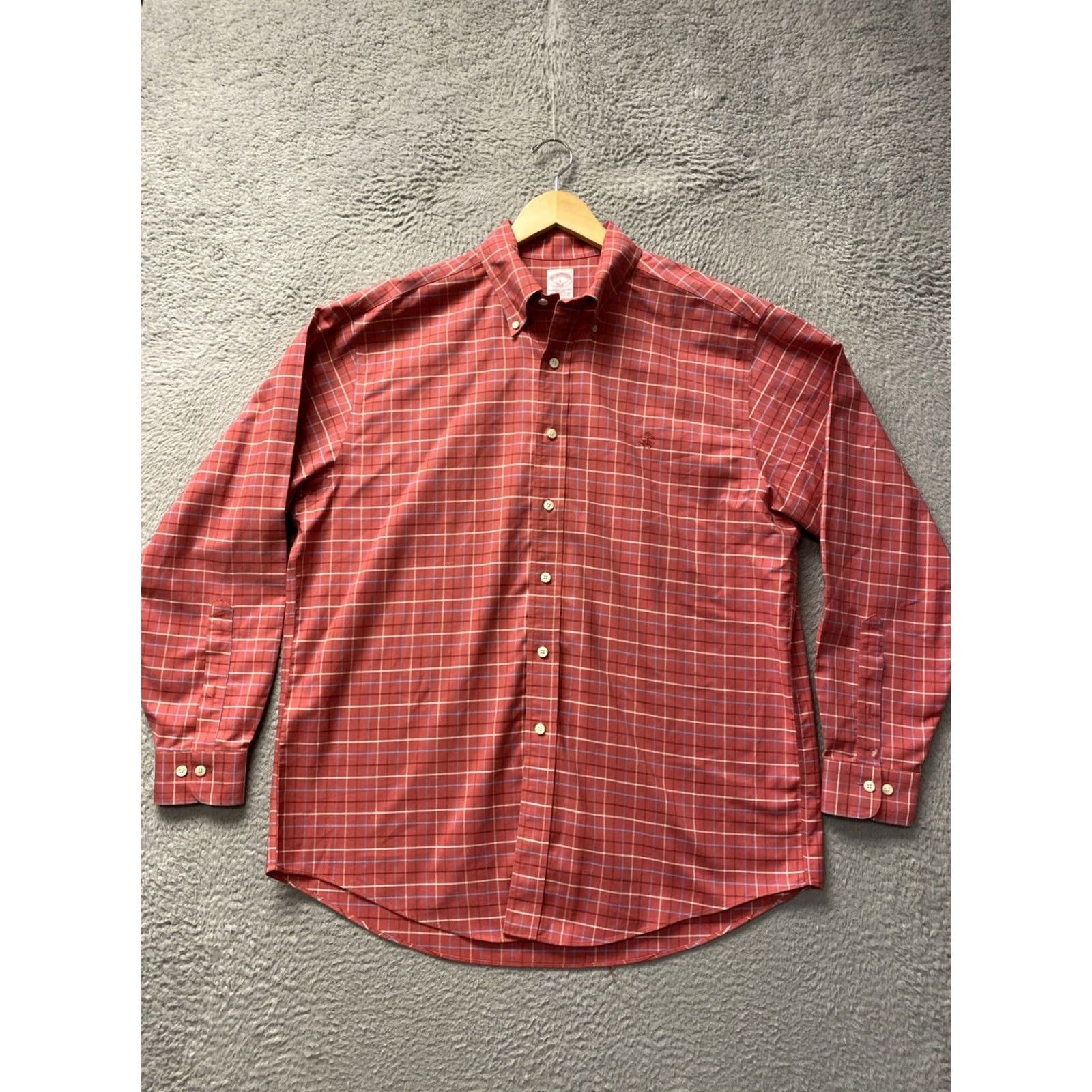 Brooks Brothers Brooks Brothers Button-Down Shirt Mens L Coral Plaid Multicolor Long Sleeve Cotton Woven Button-Up Casual Work Travel Regular Size US L / EU 52-54 / 3 - 2 Thumbnail