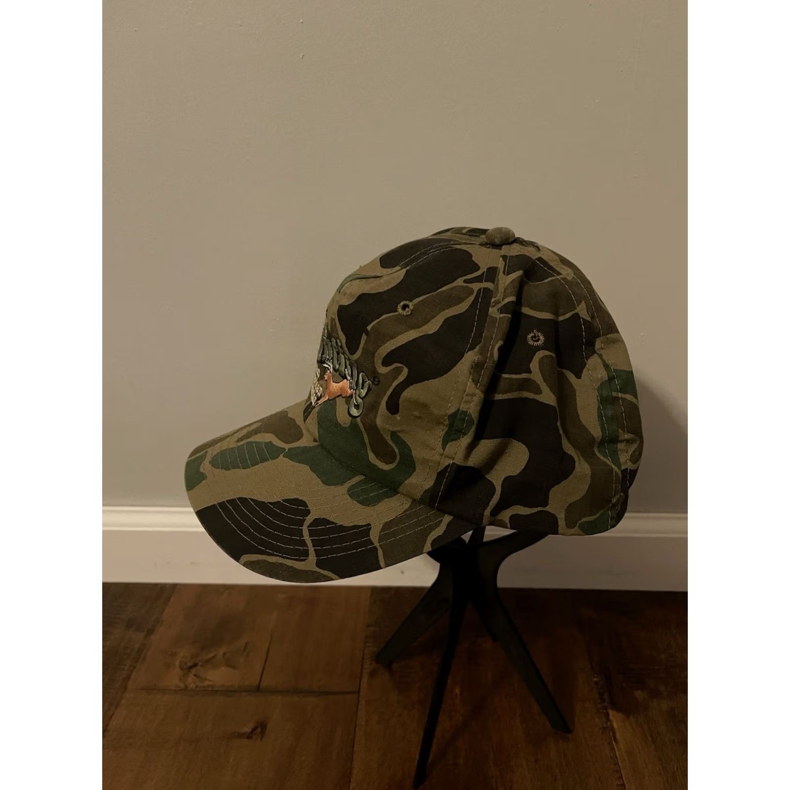 Vintage VINTAGE Hunting An American Tradition Camo Adjustable Snap Back Hat Cap Size ONE SIZE - 2 Thumbnail