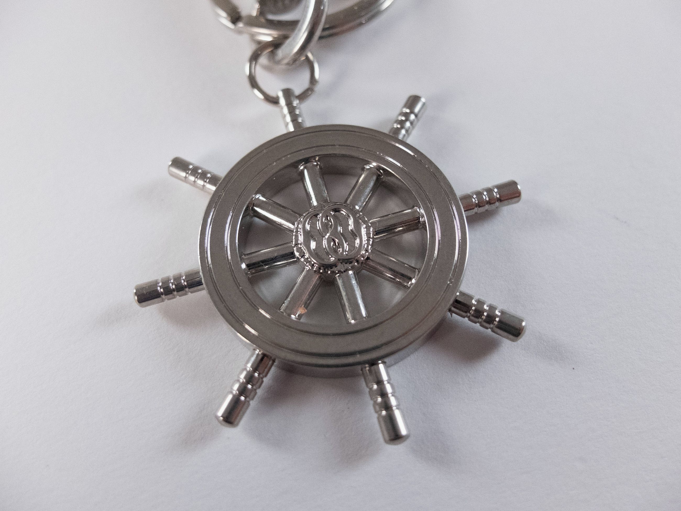 Bally BALLY silver tone metal ship helm figure keyring charm Size ONE SIZE - 3 Thumbnail