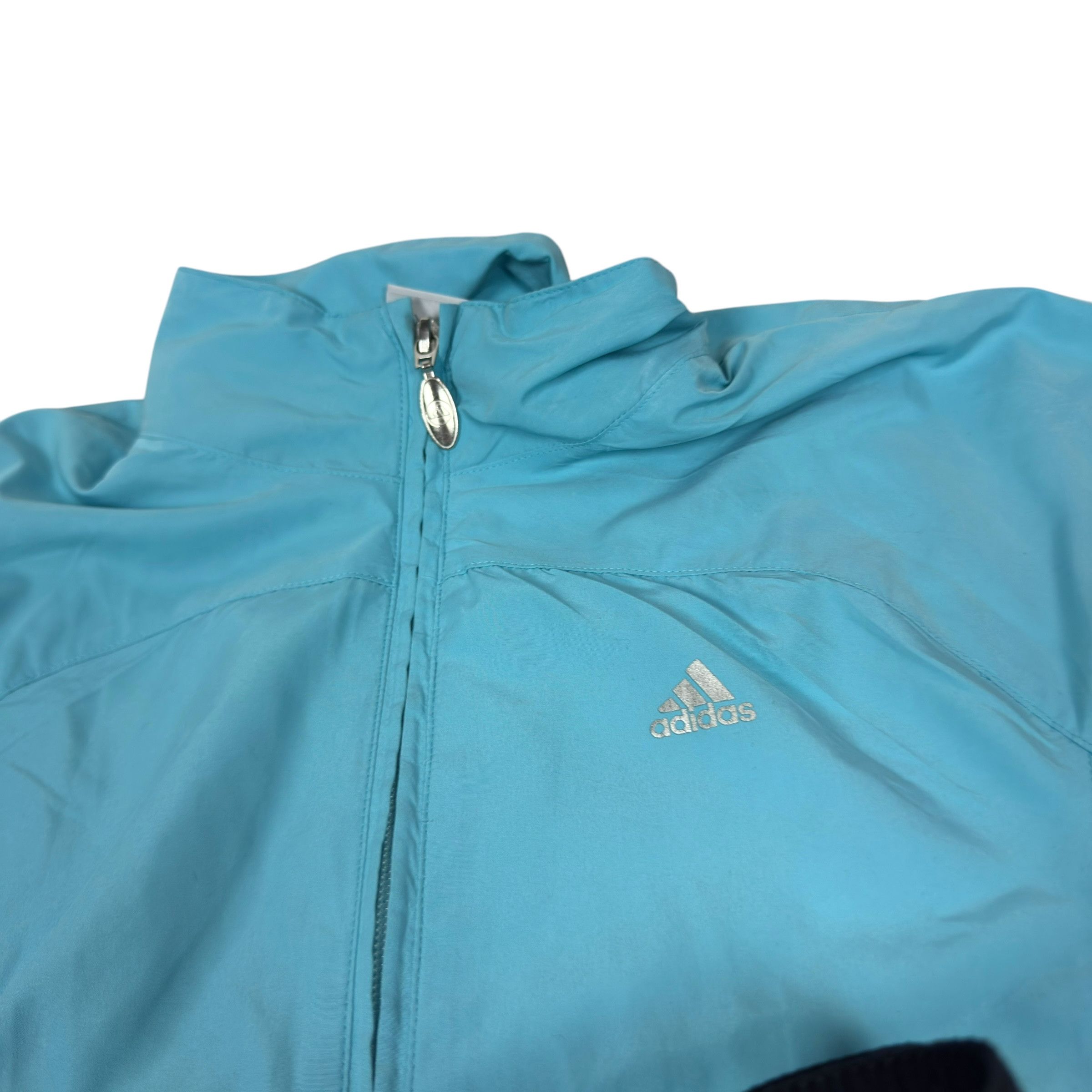 Adidas × Vintage Adidas Womens Aqua Black Mesh Lined Full Zip Tracksuit Small Size S / US 4 / IT 40 - 4 Thumbnail