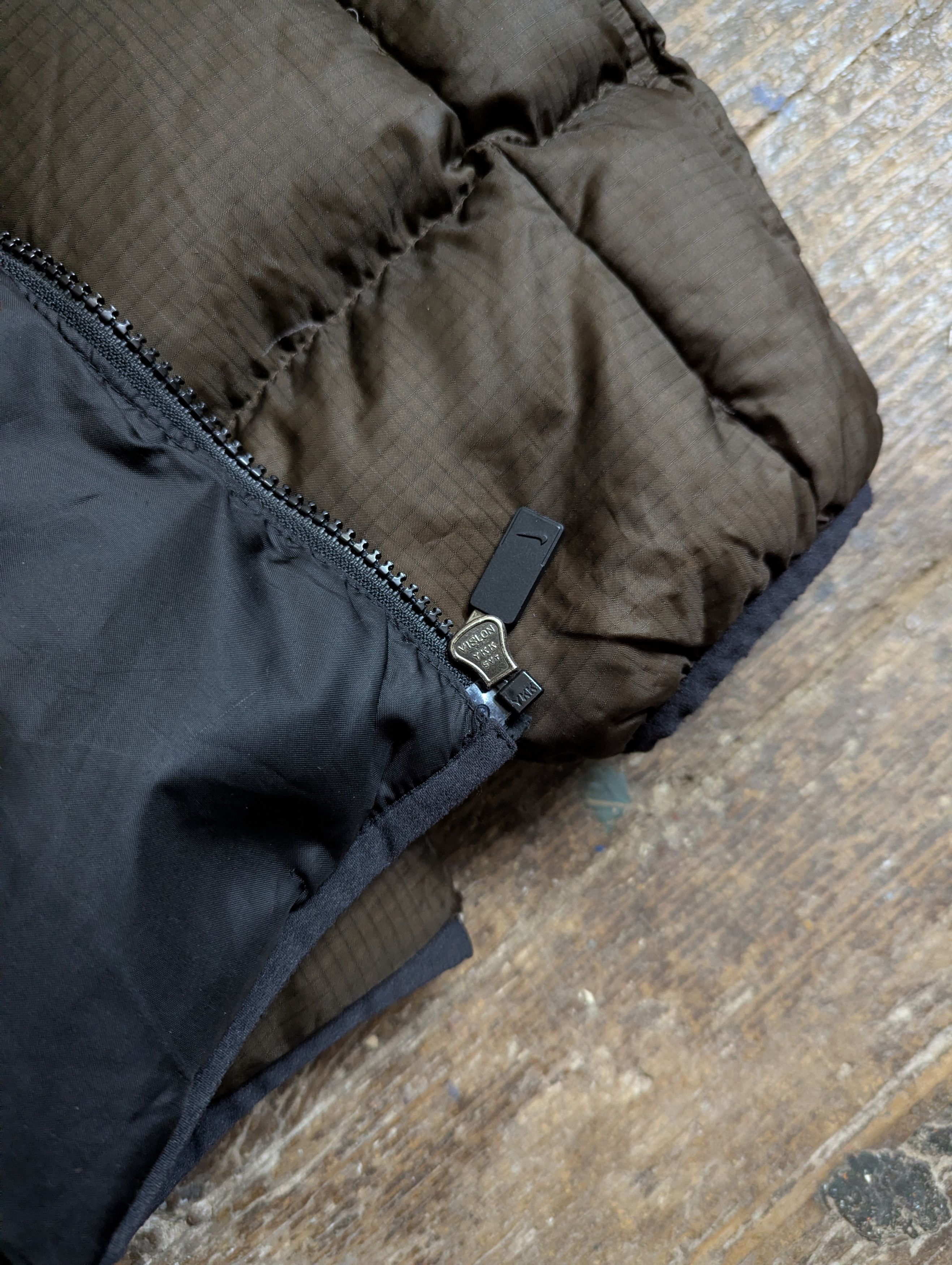 Nike 00s Nike Swoosh Brown Down Puffer Jacket Size US M / EU 48-50 / 2 - 6 Thumbnail