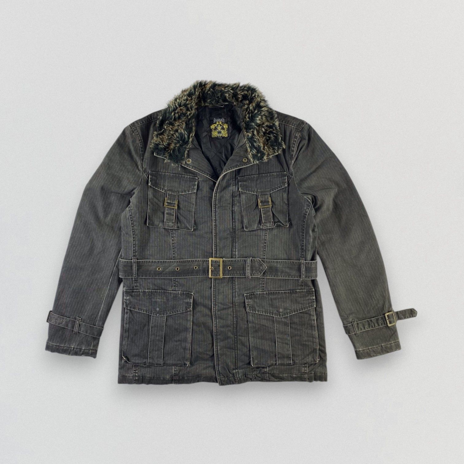 Japanese Brand Vintage Hickory Stripe Flight Jacket Shearling Jacket Size US L / EU 52-54 / 3 - 1 Thumbnail