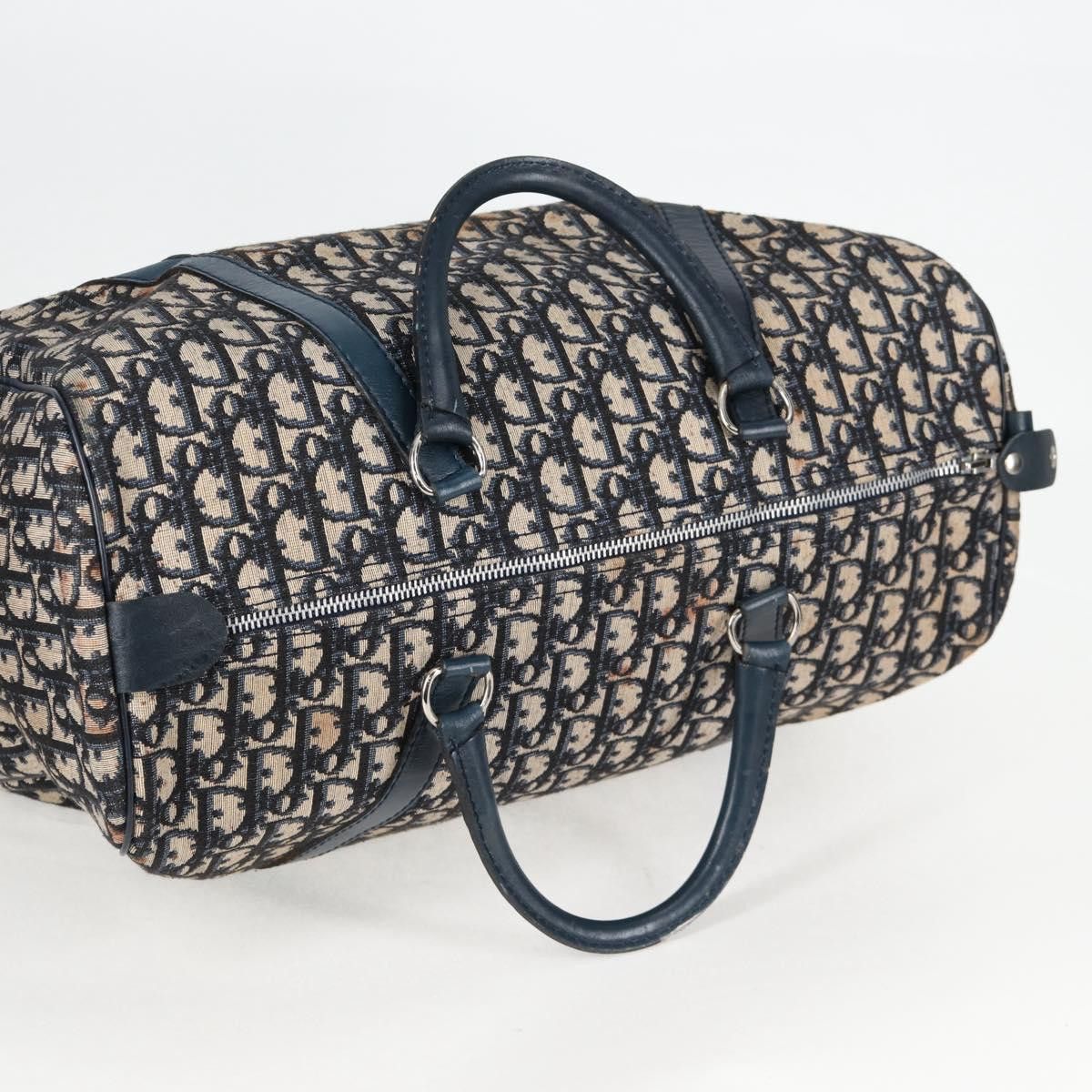 Dior DIOR Trotter Canvas Boston Bag Navy Silver Size ONE SIZE - 7 Thumbnail
