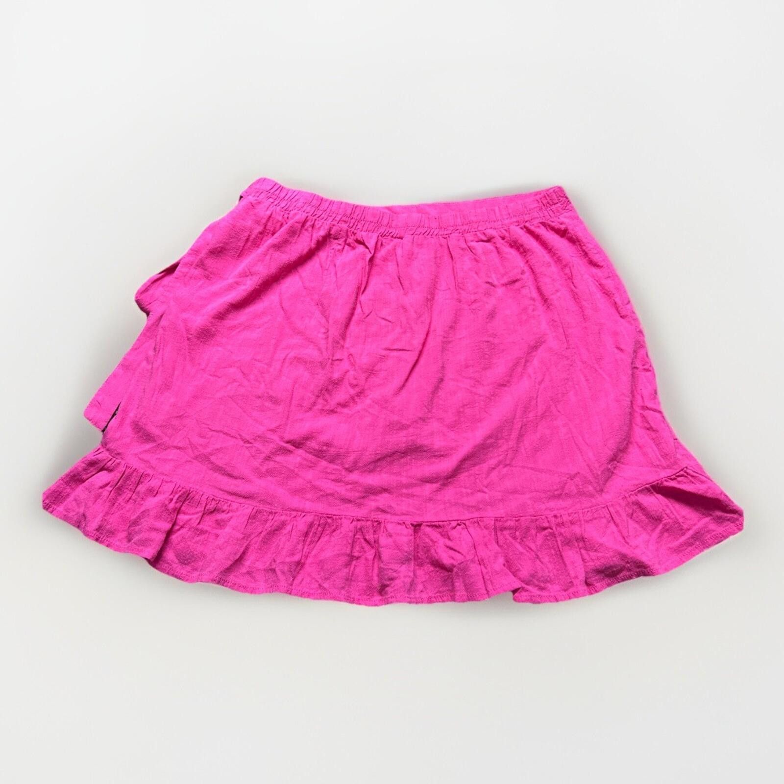 Cartoon Network CATO Wrap Skirt Ruffle Casual Bow Coral Pink L Fairy Preppy Size 36" / US 14 / IT 50 - 2 Thumbnail