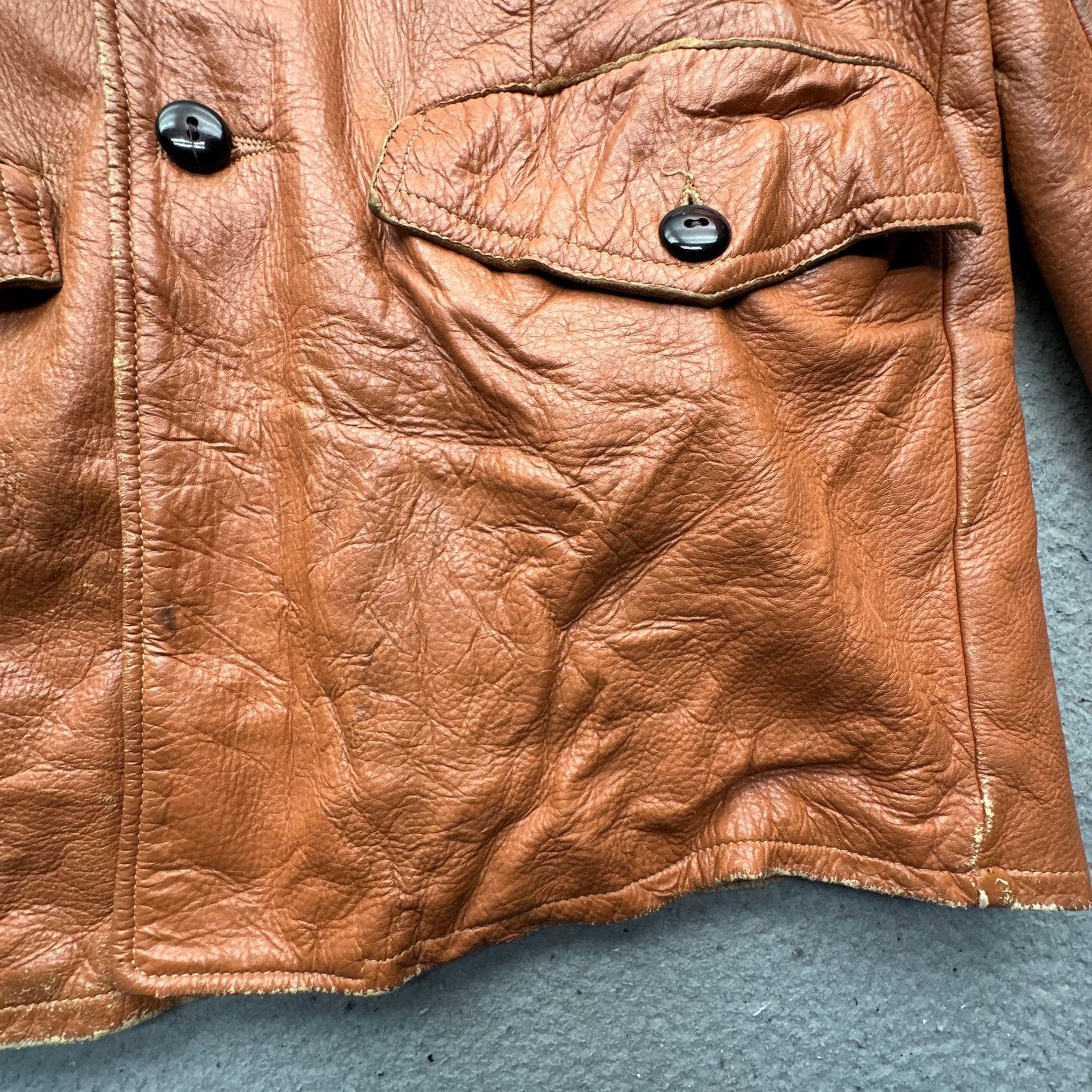 Other Vintage 70s WB Place & Co Deerskin Leather Coat Jacket 42 Size US L / EU 52-54 / 3 - 12 Thumbnail