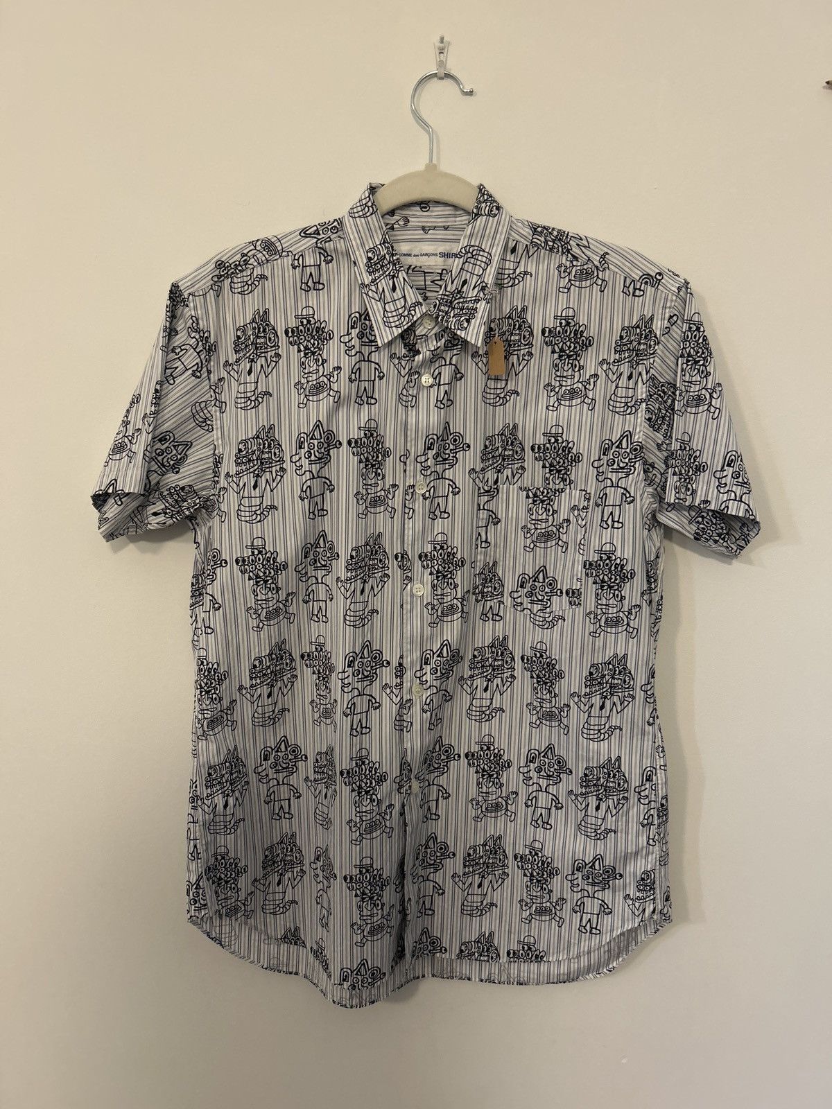 Comme des Garcons SHIRT Comme Des Garçons SHIRT striped shortsleeve w cartoon aliens Size US M / EU 48-50 / 2 - 1 Thumbnail
