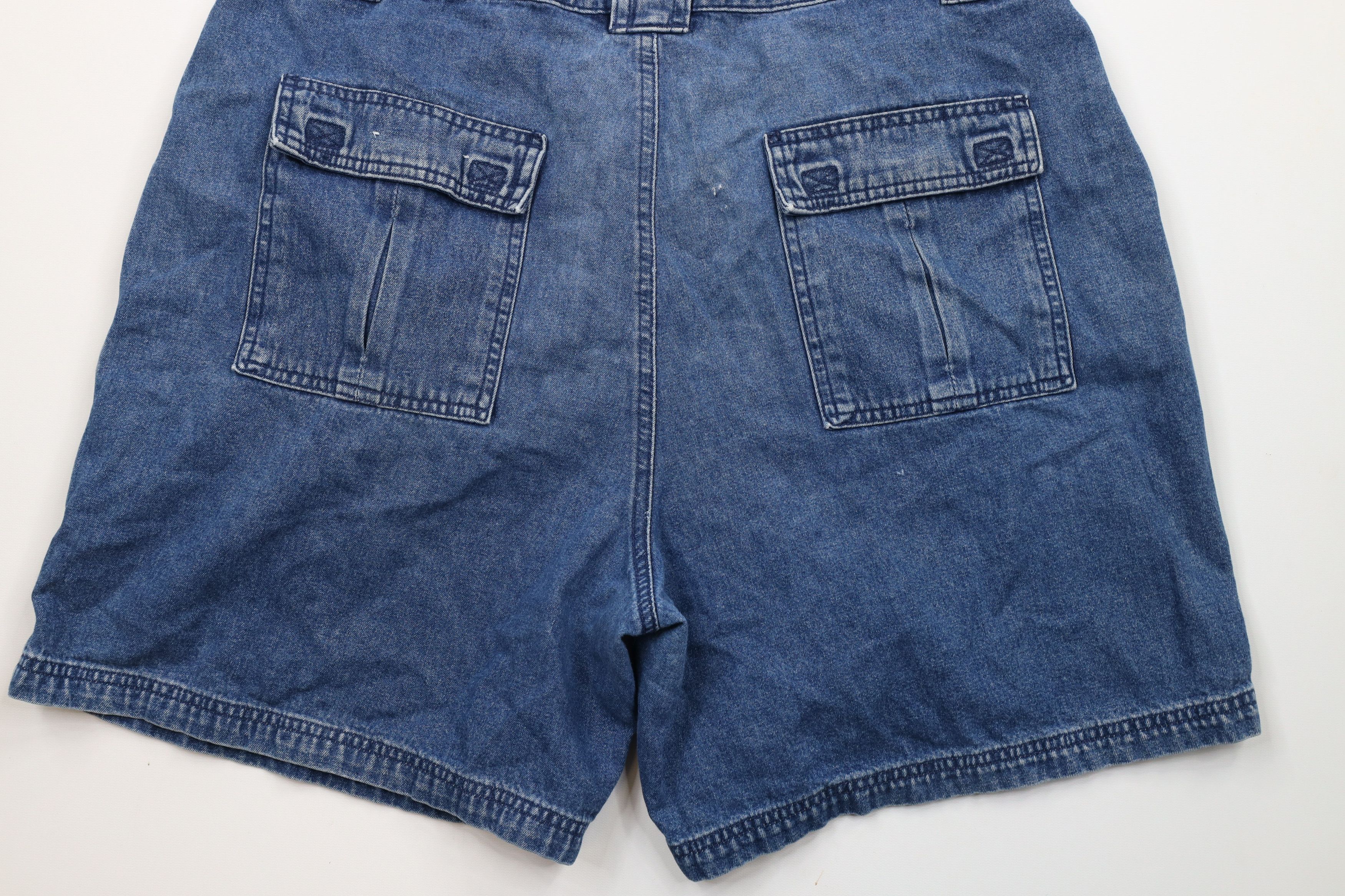 Vintage Vintage 90s Streetwear Above Knee Denim Cargo Shorts Jorts Size US 38 / EU 54 - 11 Thumbnail