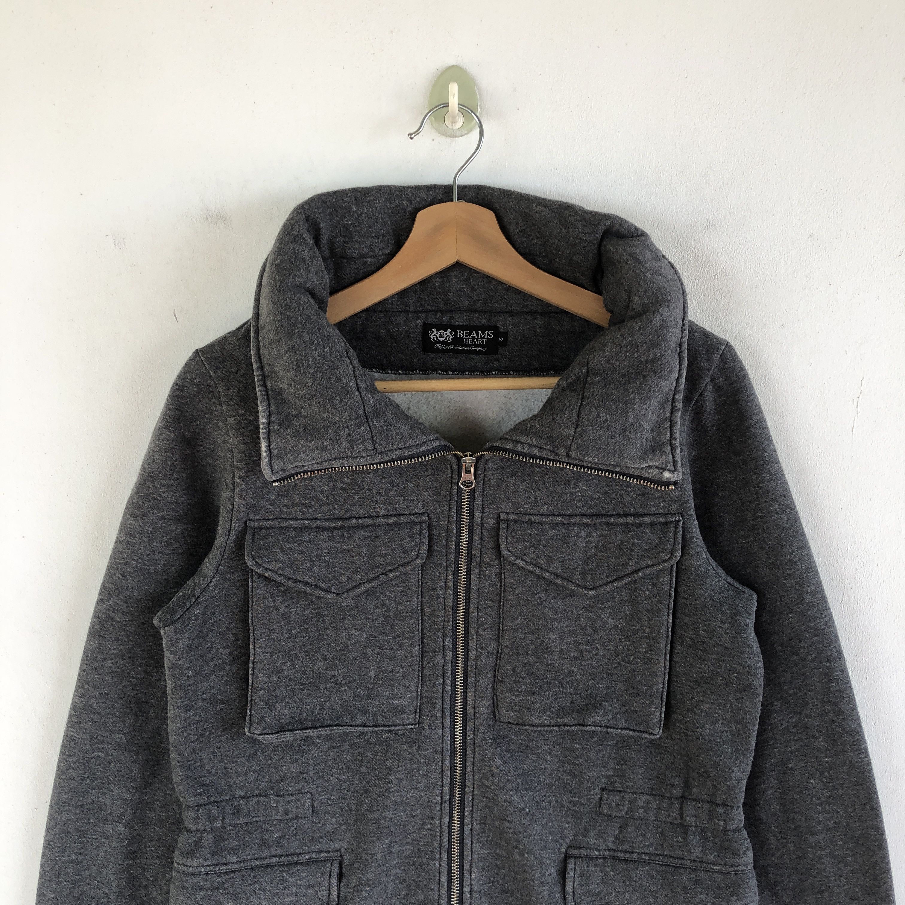 Beams Plus × Japanese Brand × Vintage Y2K Beams Heart Japanese Hoodie Bondage Multi Pocket Jacket Size XS / US 0-2 / IT 36-38 - 4 Thumbnail