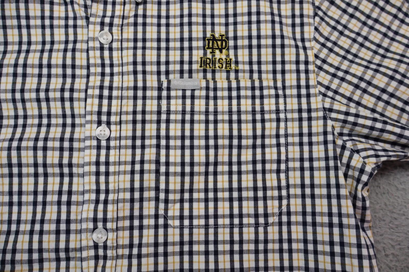 Columbia Columbia Men Small Shirt Button Down Small Notre Dame Irish Size ONE SIZE - 2 Thumbnail