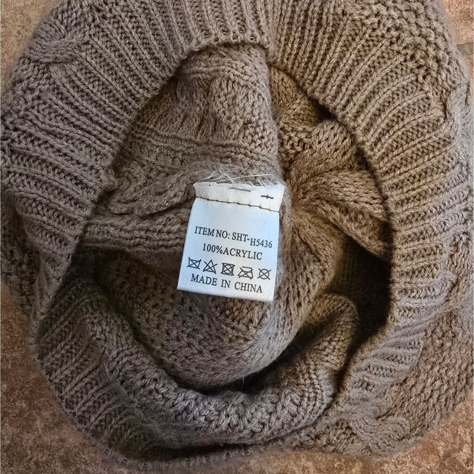 Other Light Chocolate French Knit Beret Size ONE SIZE - 3 Thumbnail