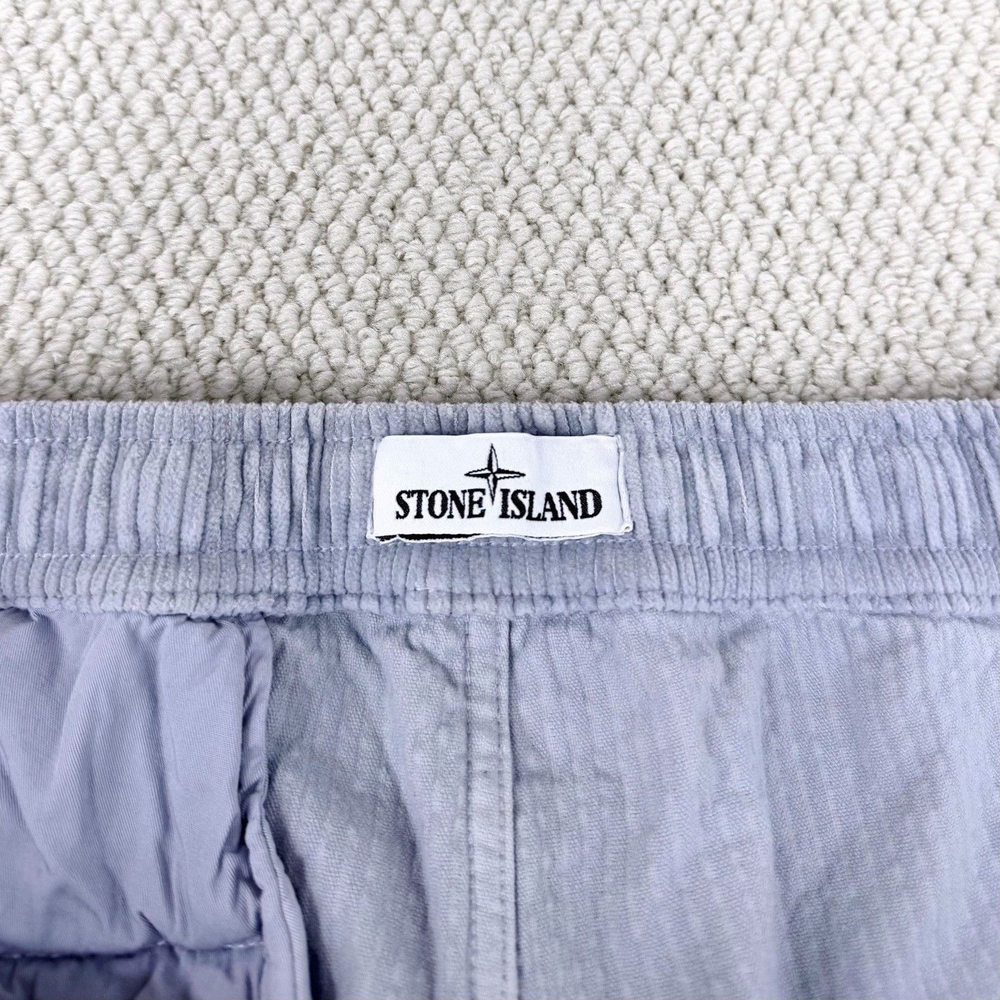 Stone Island Stone Island Gray Blue Corduroy Logo Pants Size US 31 - 3 Thumbnail
