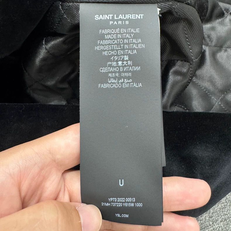 Saint Laurent Paris Saint Laurent Paris size os Black velvet rhinestone logo c Size US M / EU 48-50 / 2 - 3 Thumbnail