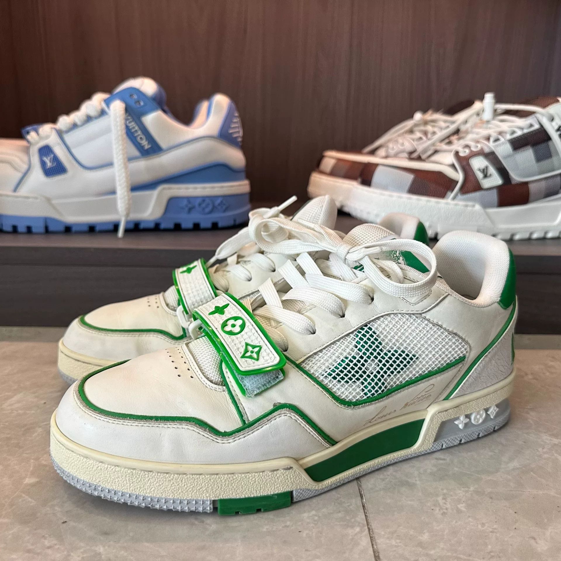 Louis Vuitton Louis Vuitton Training Green Lowtop Sneakers 8 Men Size US 8 / EU 41 - 1 Thumbnail