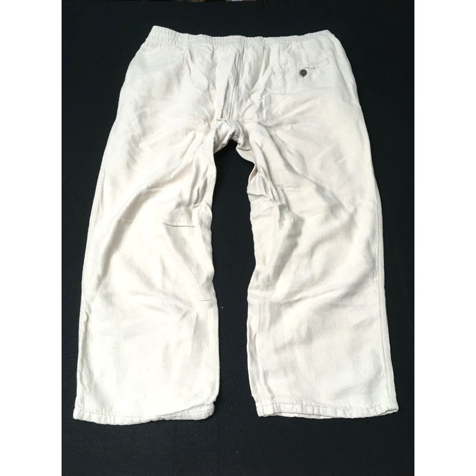 Vintage Scandia Woods Linen Beach Pants XL Beige Drawstring Button, Women, Loose Fit, Beach Style, Linen, Pants, XL, Beige, Women, Beach, Scandia Woods Size 40" / US 18 - 6 Thumbnail