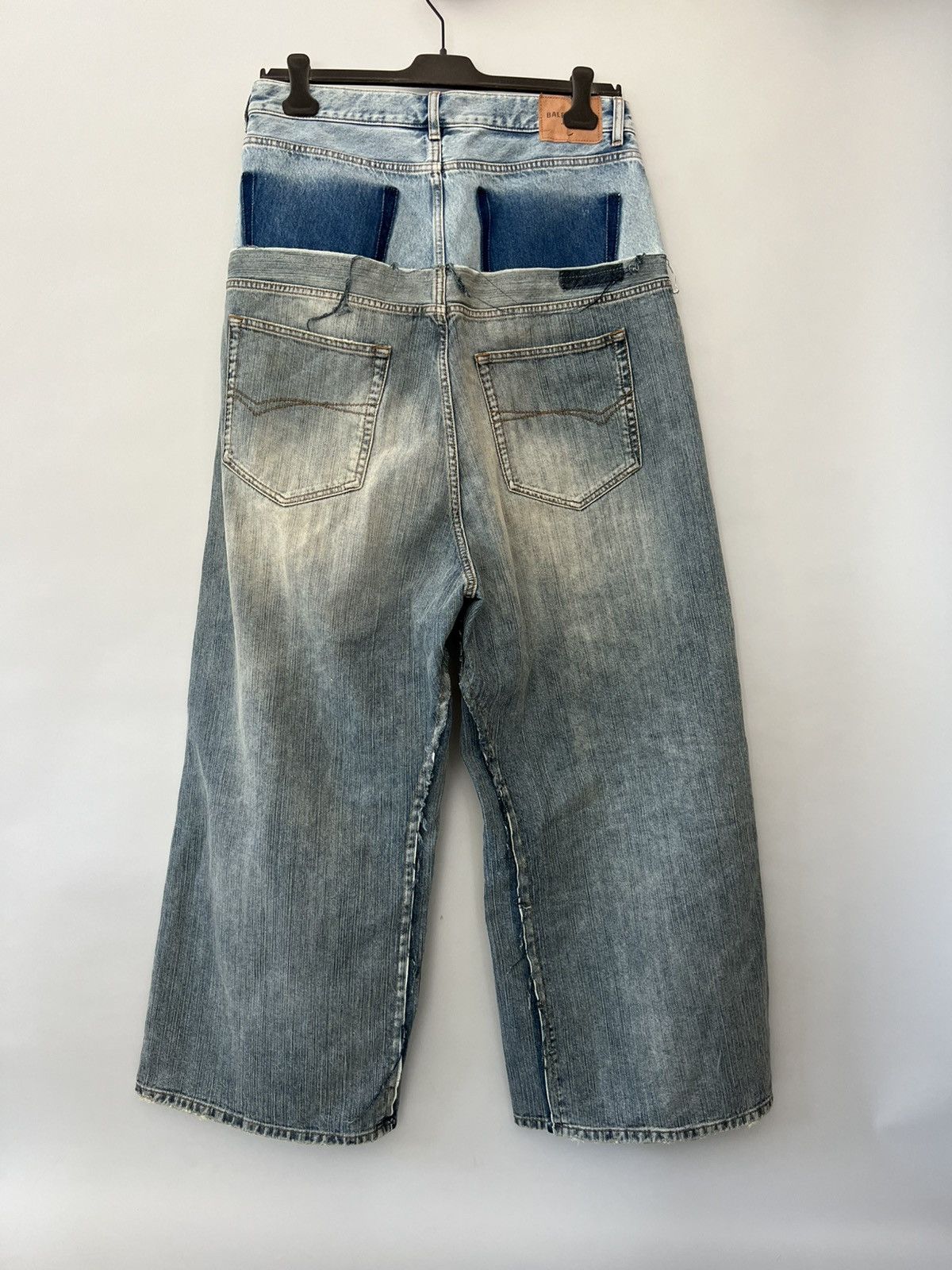 Balenciaga Blue Cut Up Double Waist Baggy Jeans Size US 34 / EU 50 - 5 Thumbnail