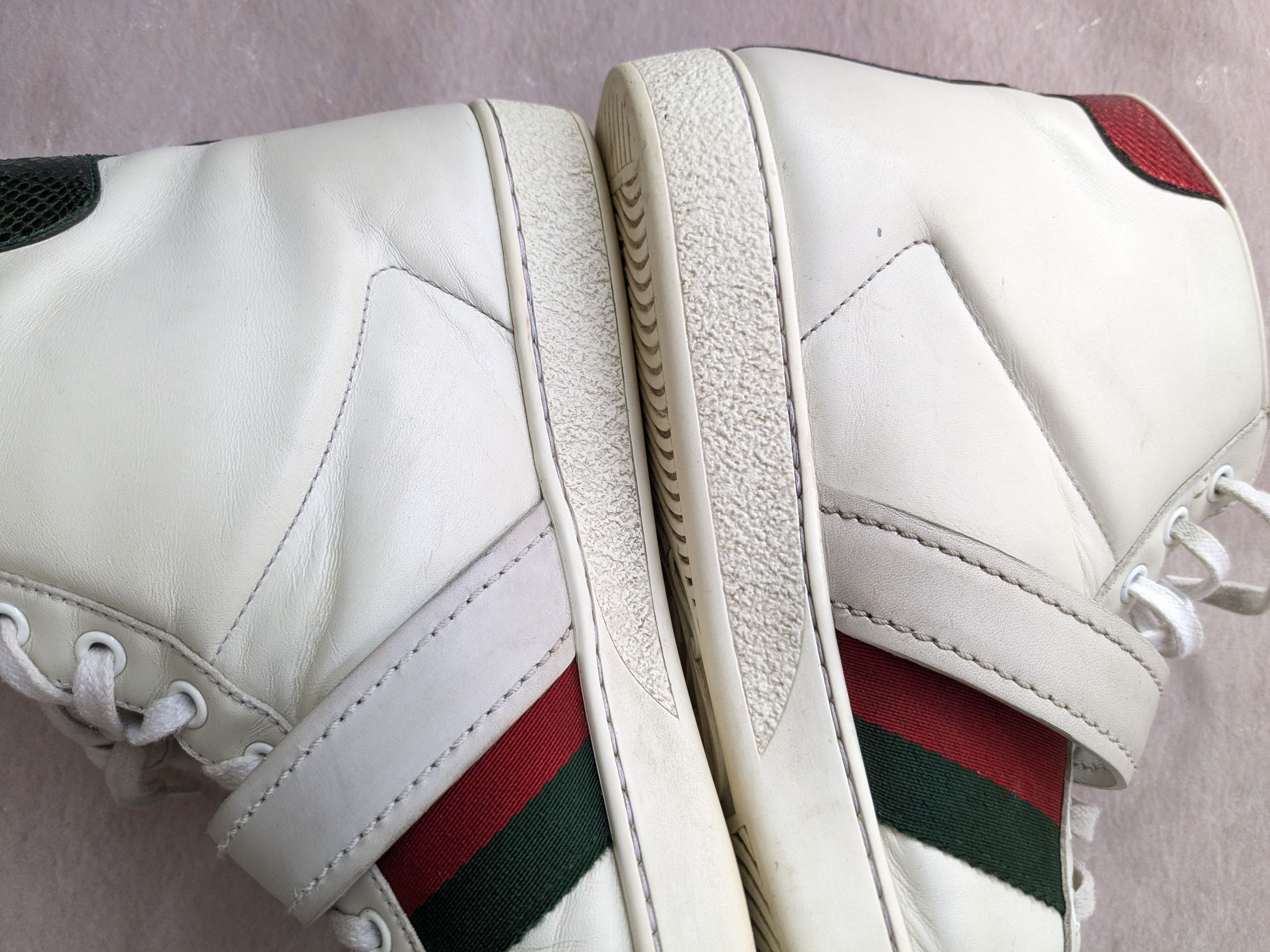 Gucci Gucci Ace Sneakers White Leather High Tops 8.5 Dionysus Size US 8.5 / EU 41-42 - 14 Thumbnail