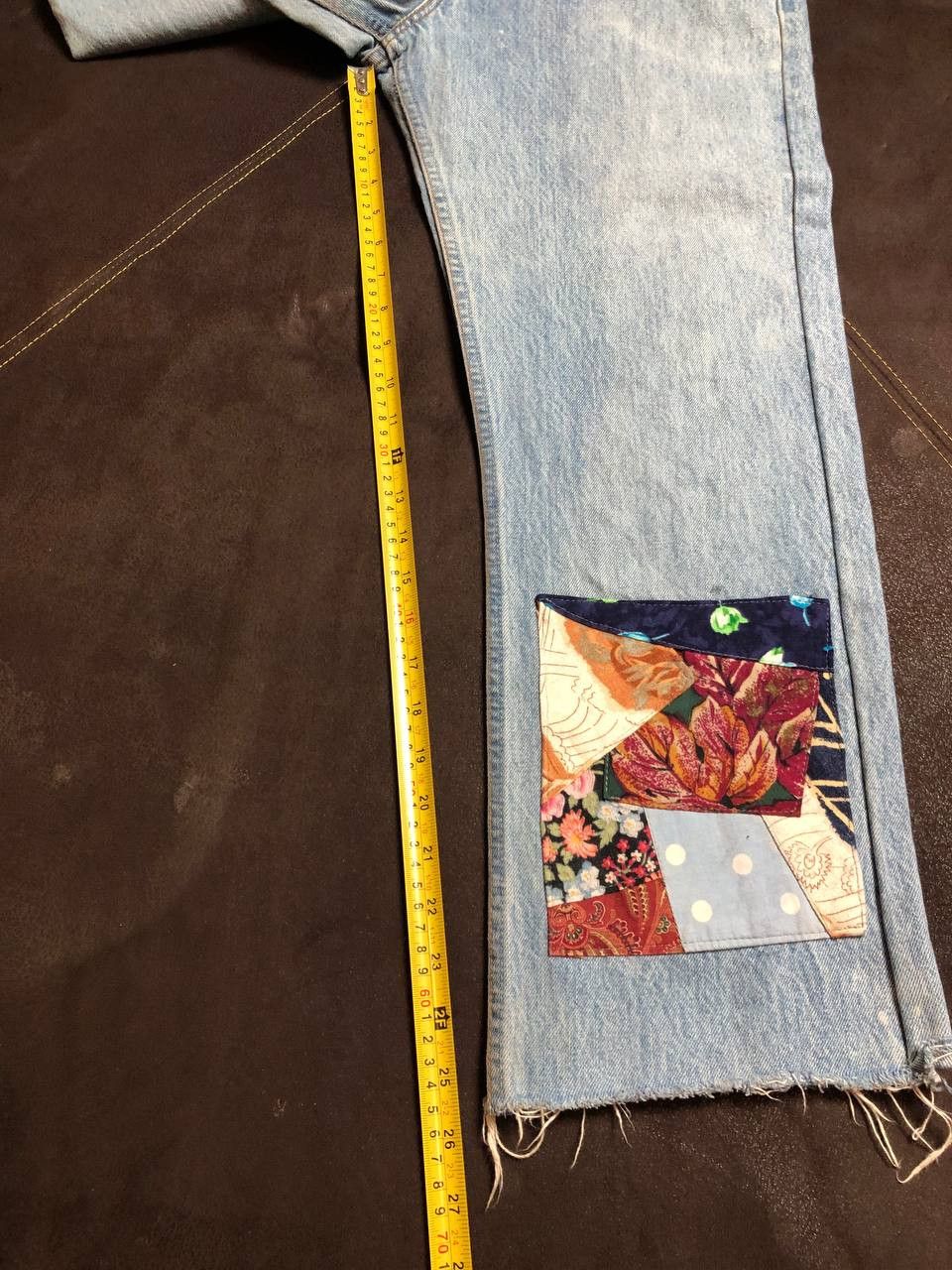 Levi's Levi's 501 patchwork straight leg jeans with a raw hem Size US 30 / EU 46 - 7 Thumbnail