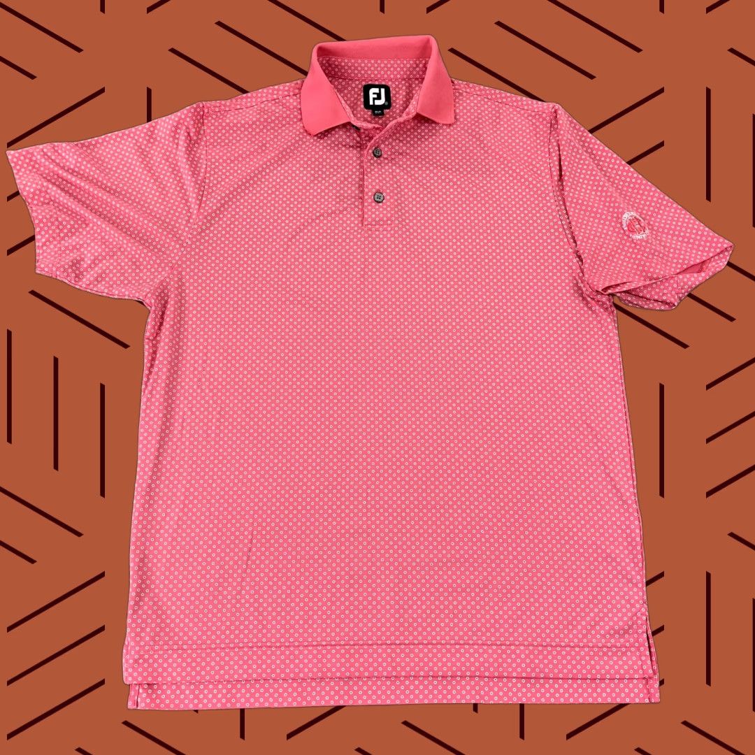Footjoy FootJoy Polo Mens M Pink White Circles Performance Golf Heidelberg Germany Polo Shirt Men Pink Circles FootJoy Size US M / EU 48-50 / 2 - 1 Thumbnail