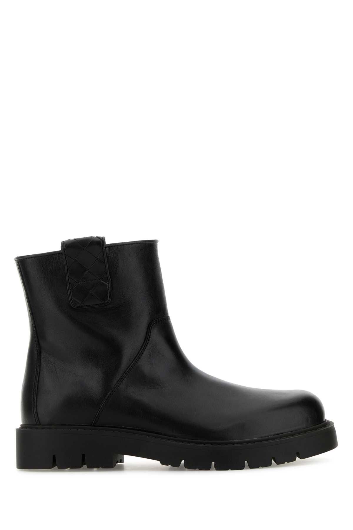 Bottega Veneta Black Leather Haddock Ankle Boots Size US 7 / EU 40 - 1 Thumbnail