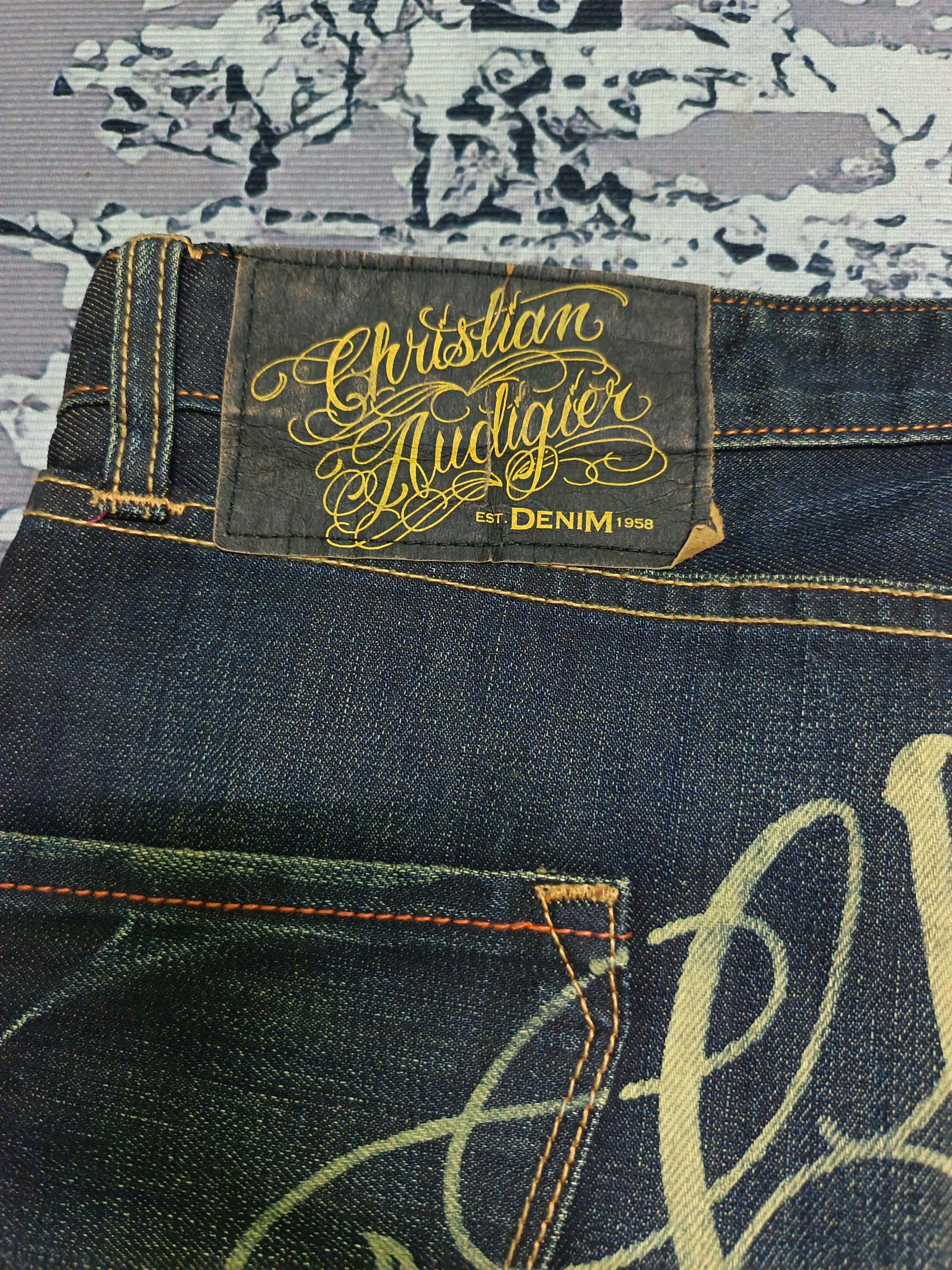 Christian Audigier Christian Audigier Embroidered Maria And Skull Denim Size US 39 - 8 Thumbnail