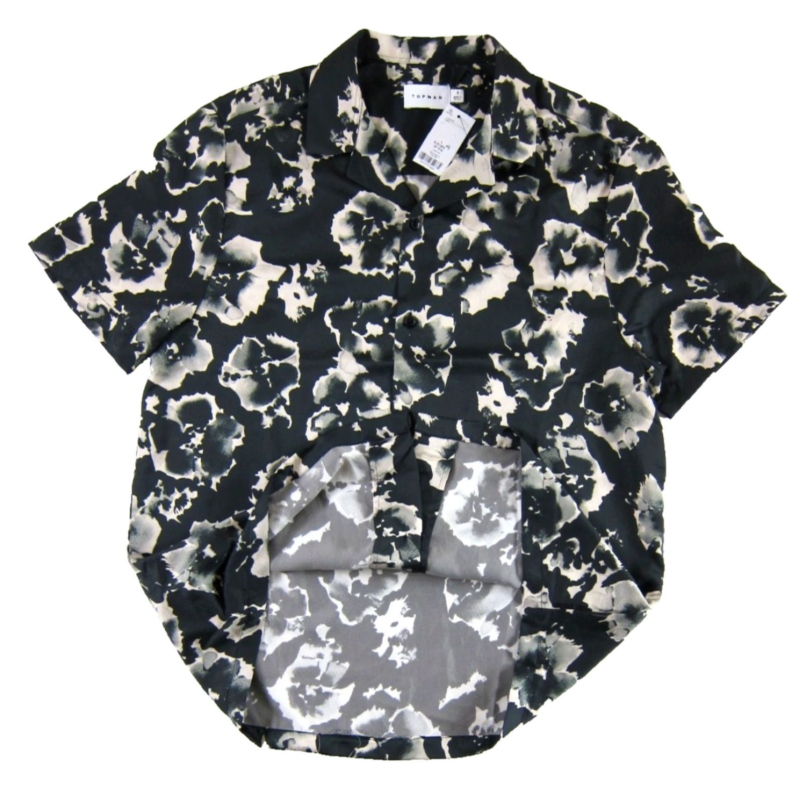Topshop Topshop Men's Hawaiian Shirt Short Sleeve Collared Button-Up Black Floral NWT Size S Size US S / EU 44-46 / 1 - 4 Thumbnail