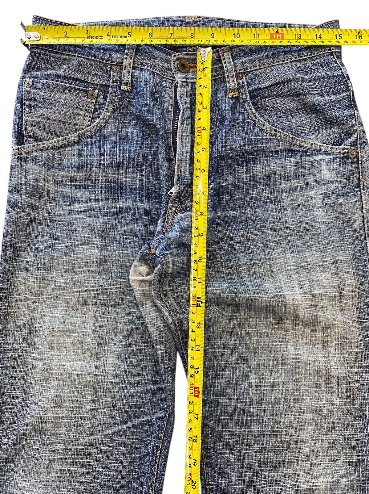 Edwin Edwin Faded Blue Wash Whiskered Style Flare Jeans Size US 30 / EU 46 - 6 Thumbnail