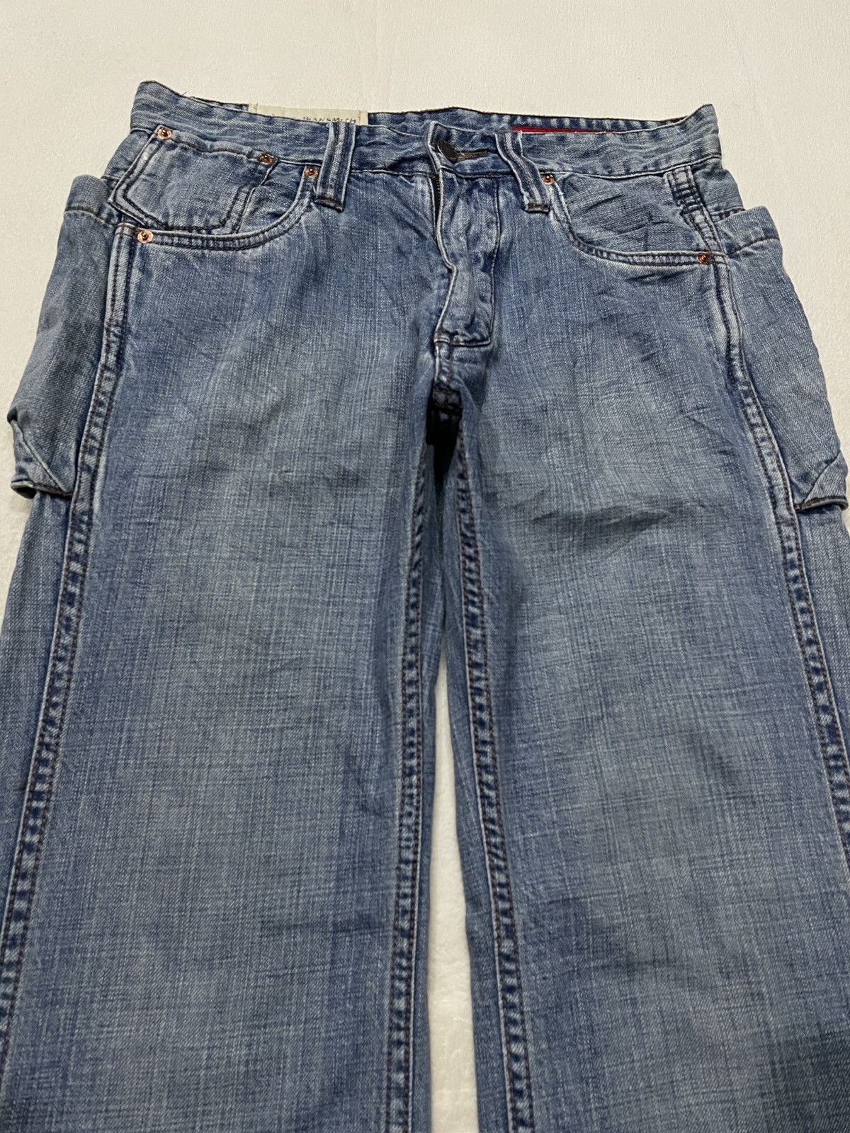 Japanese Brand Vintage Touch JeanSmith Sick Big Pocket Straight Cut Jeans Size US 32 / EU 48 - 2 Thumbnail